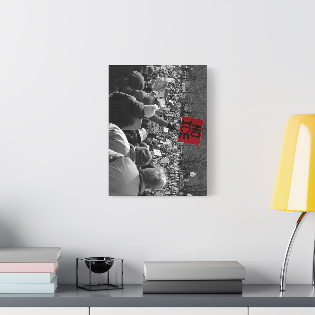 NO ICE Rising Above the Crowd — Matte Humanitarian Canvas