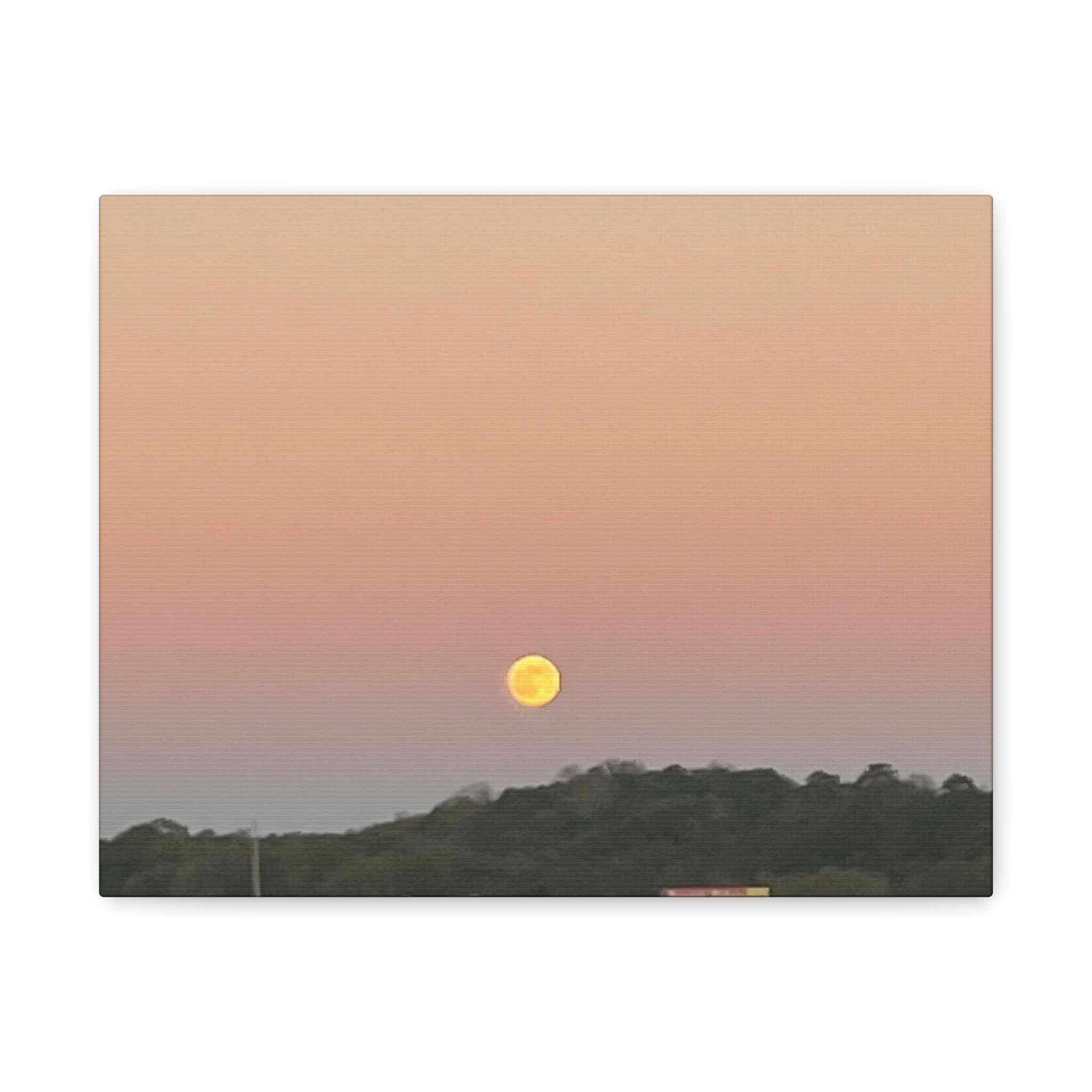 Moonrise Sunset Canvas Print | Pastel Sky Landscape Wall Art | A‑G Originals Photography