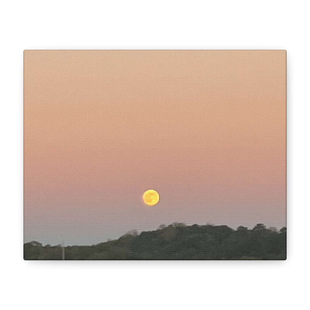 Moonrise Sunset Canvas Print — Pastel Sky Landscape Wall Art