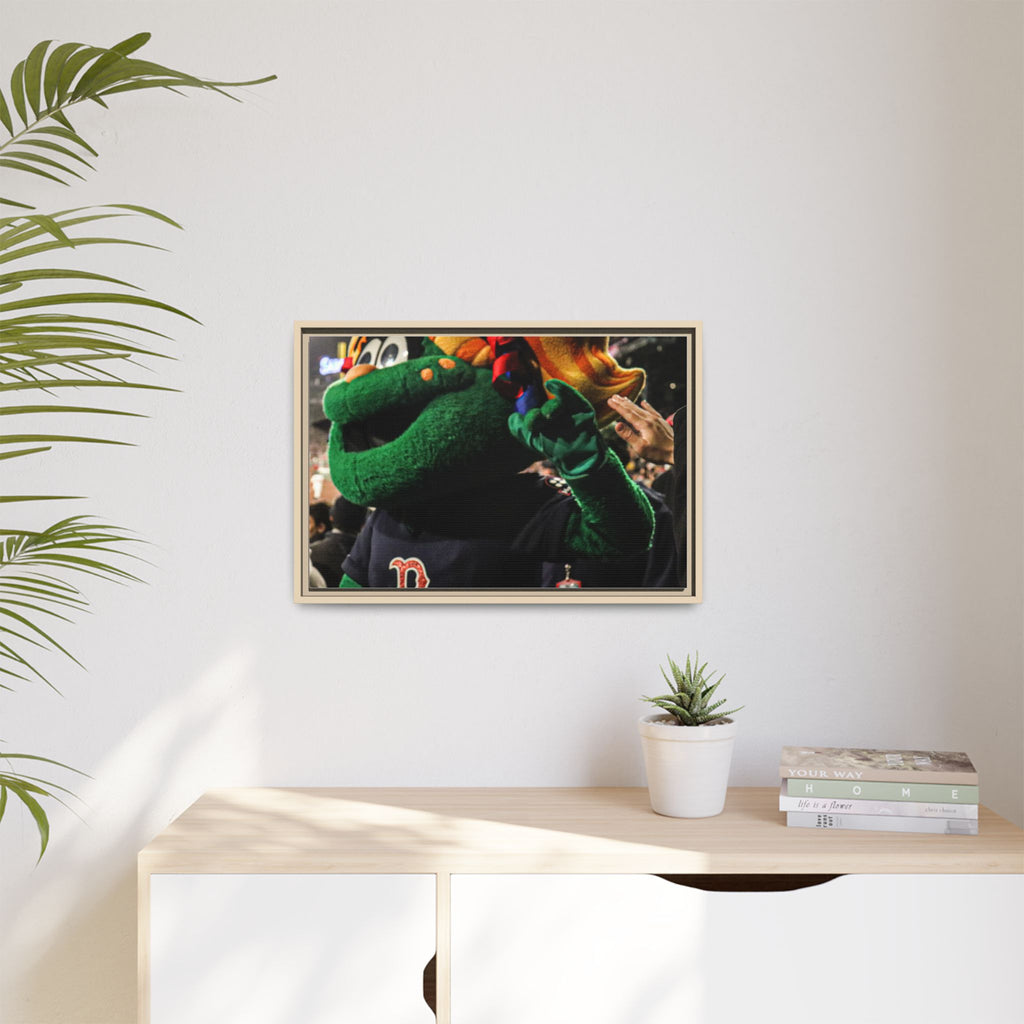 Tessie Boston Mascot Framed Matte Canvas Wall Art