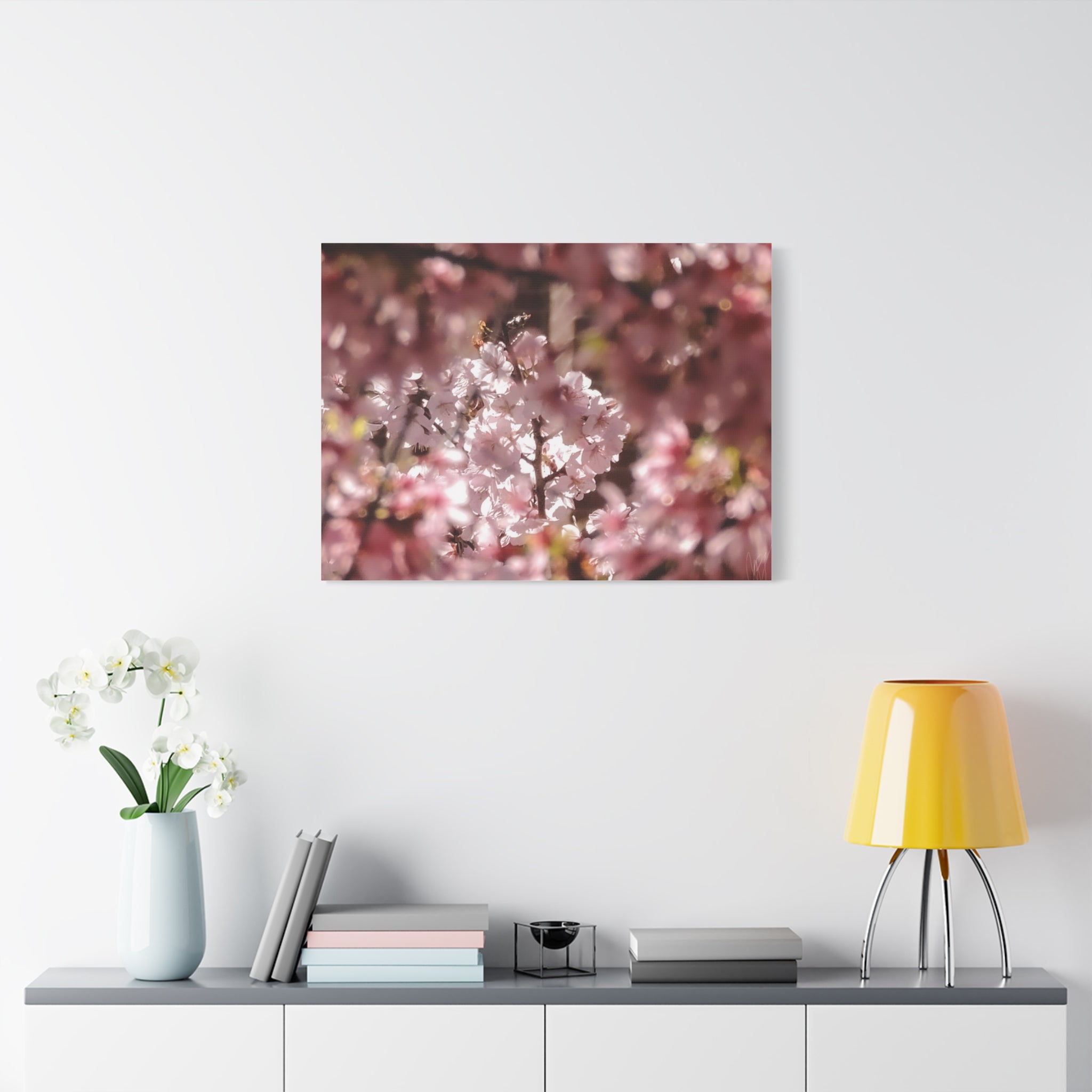 Blush Cherry Blossom Matte Canvas Print — Spring Floral Wall Art (Stretched 1.25")
