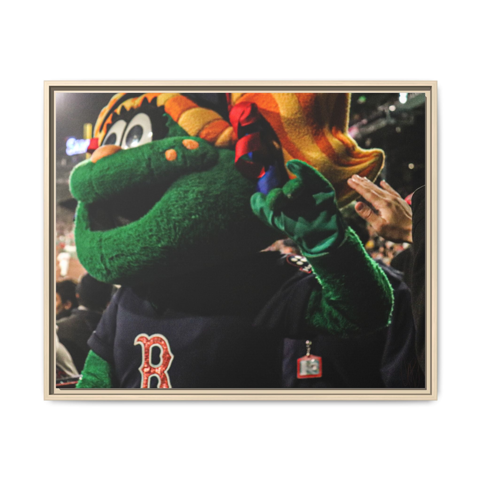 Tessie Boston Mascot Framed Matte Canvas Wall Art