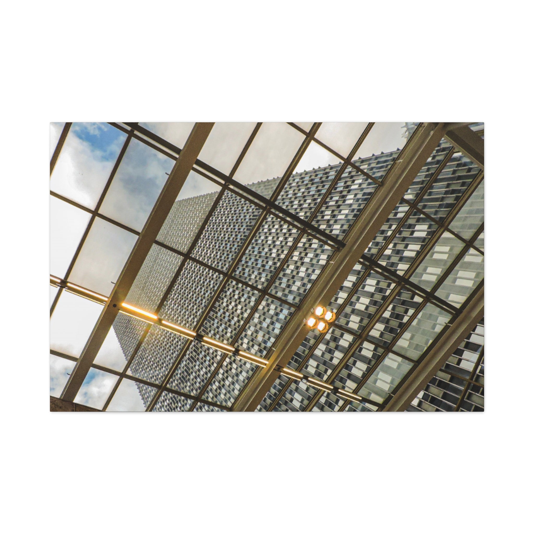 Modern Architecture Canvas Print | Glass Atrium & Skyscraper Wall Art | A‑G Originals