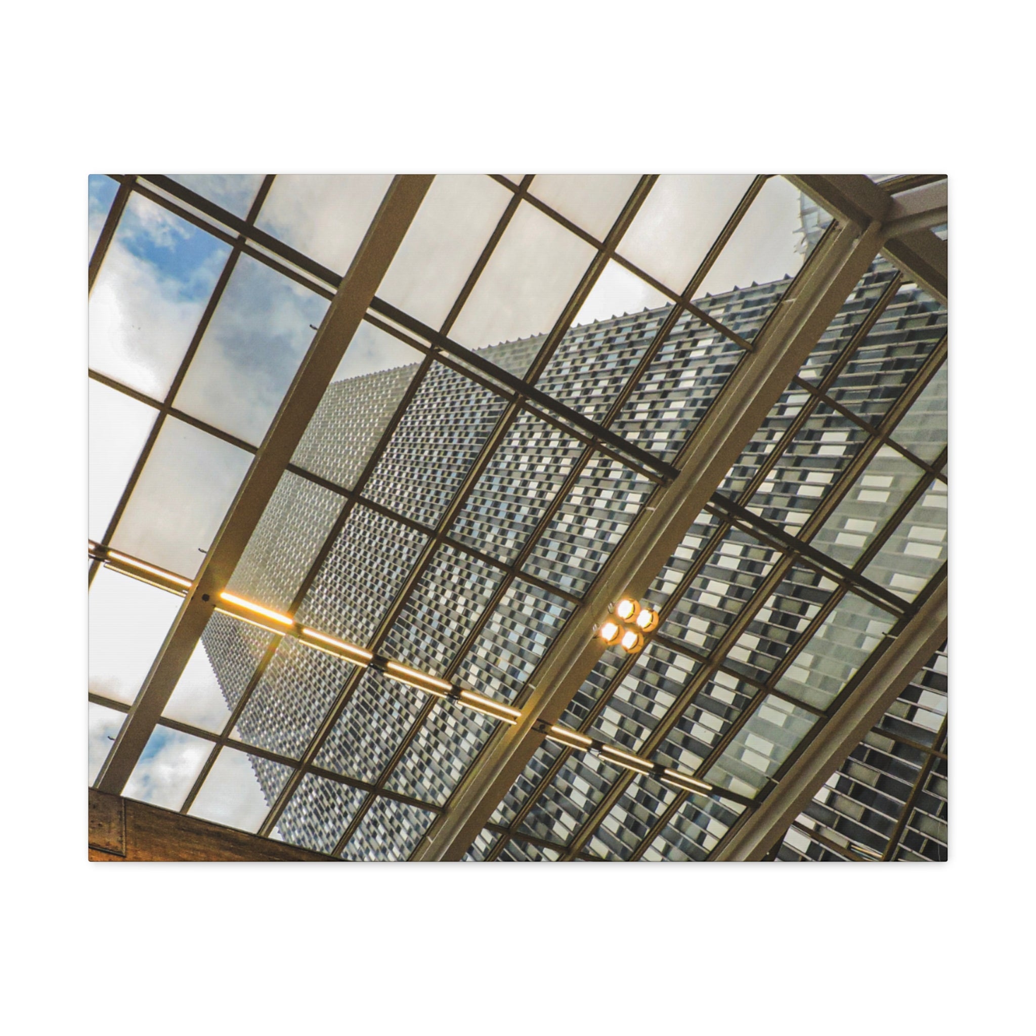 Modern Architecture Canvas Print | Glass Atrium & Skyscraper Wall Art | A‑G Originals