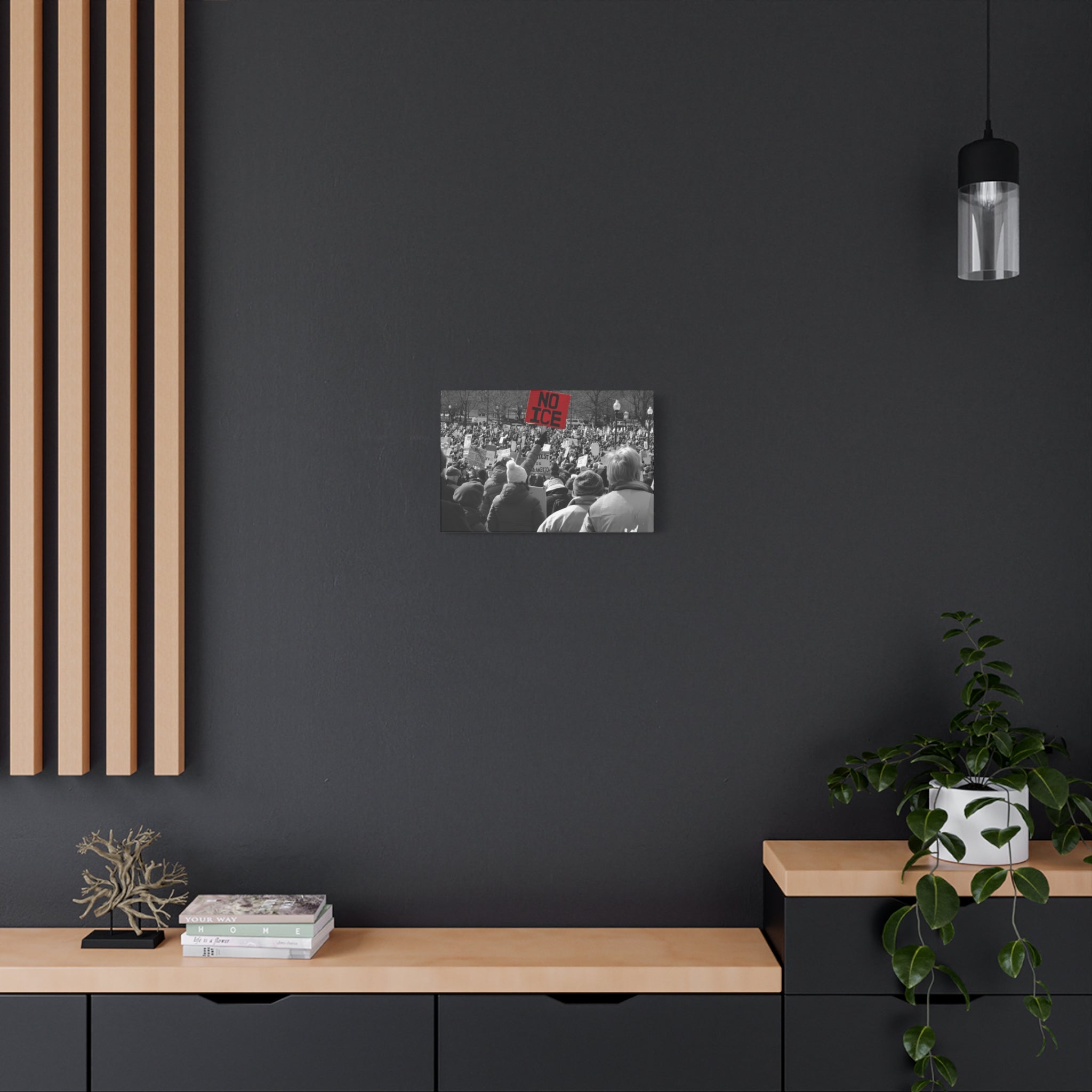 NO ICE in the Crowd — Documentary Matte Canvas