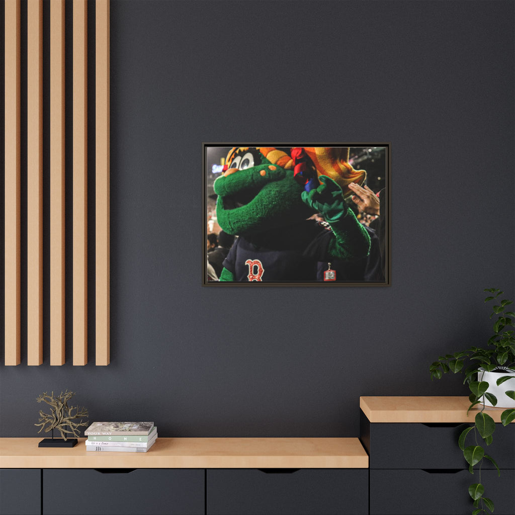 Tessie Boston Mascot Framed Matte Canvas Wall Art