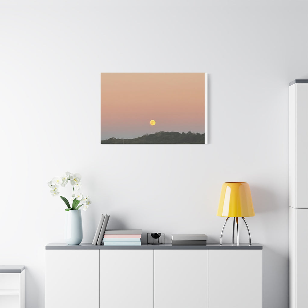 Moonrise Sunset Canvas Print — Pastel Sky Landscape Wall Art