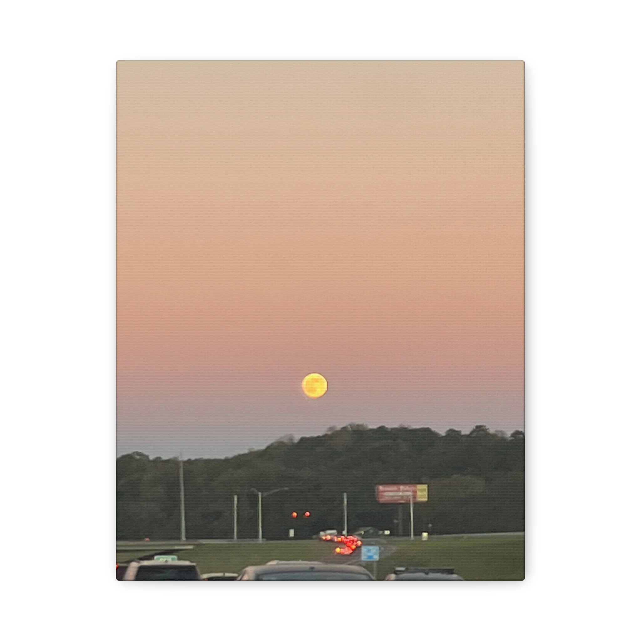Moonrise Sunset Canvas Print | Pastel Sky Landscape Wall Art | A‑G Originals Photography
