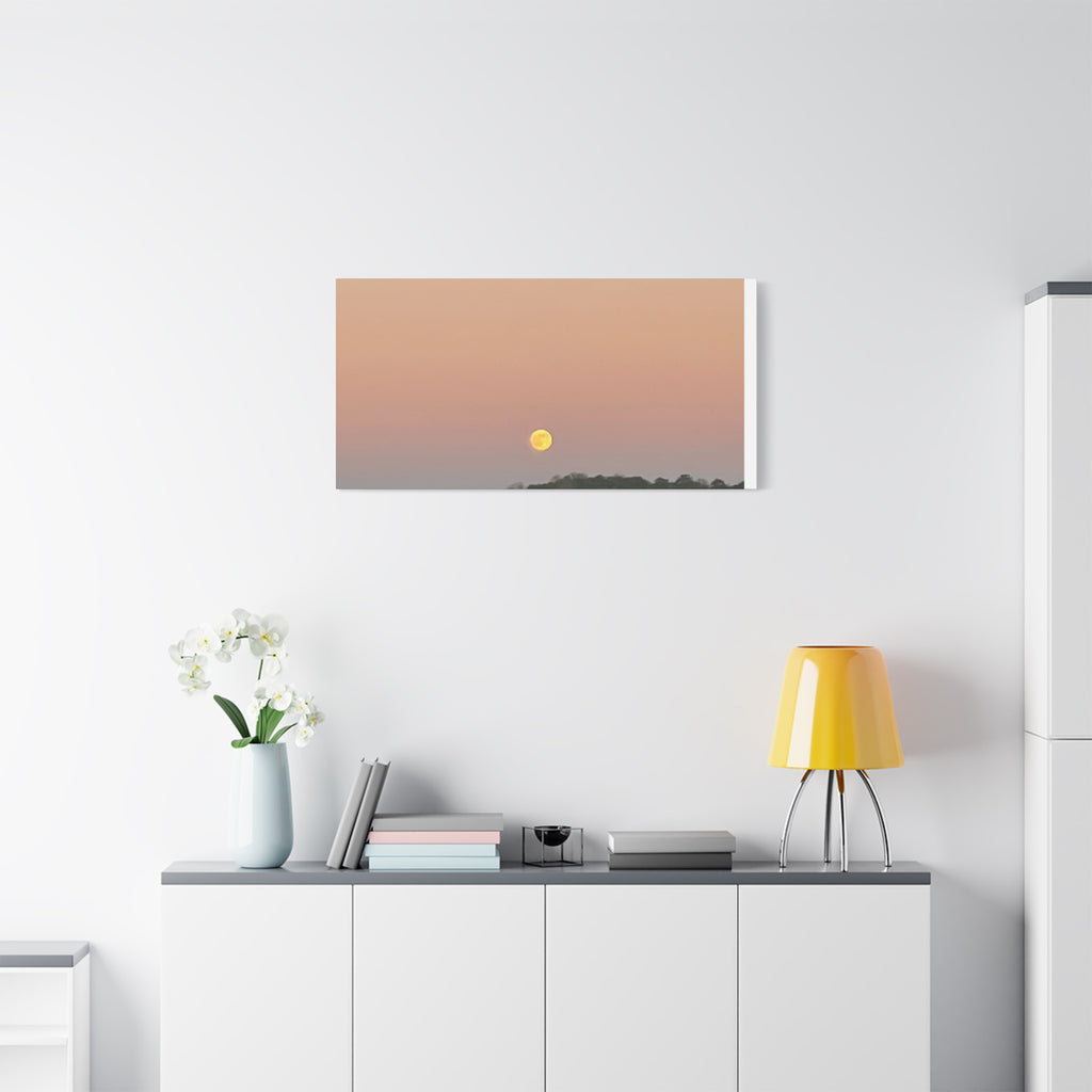 Moonrise Sunset Canvas Print — Pastel Sky Landscape Wall Art