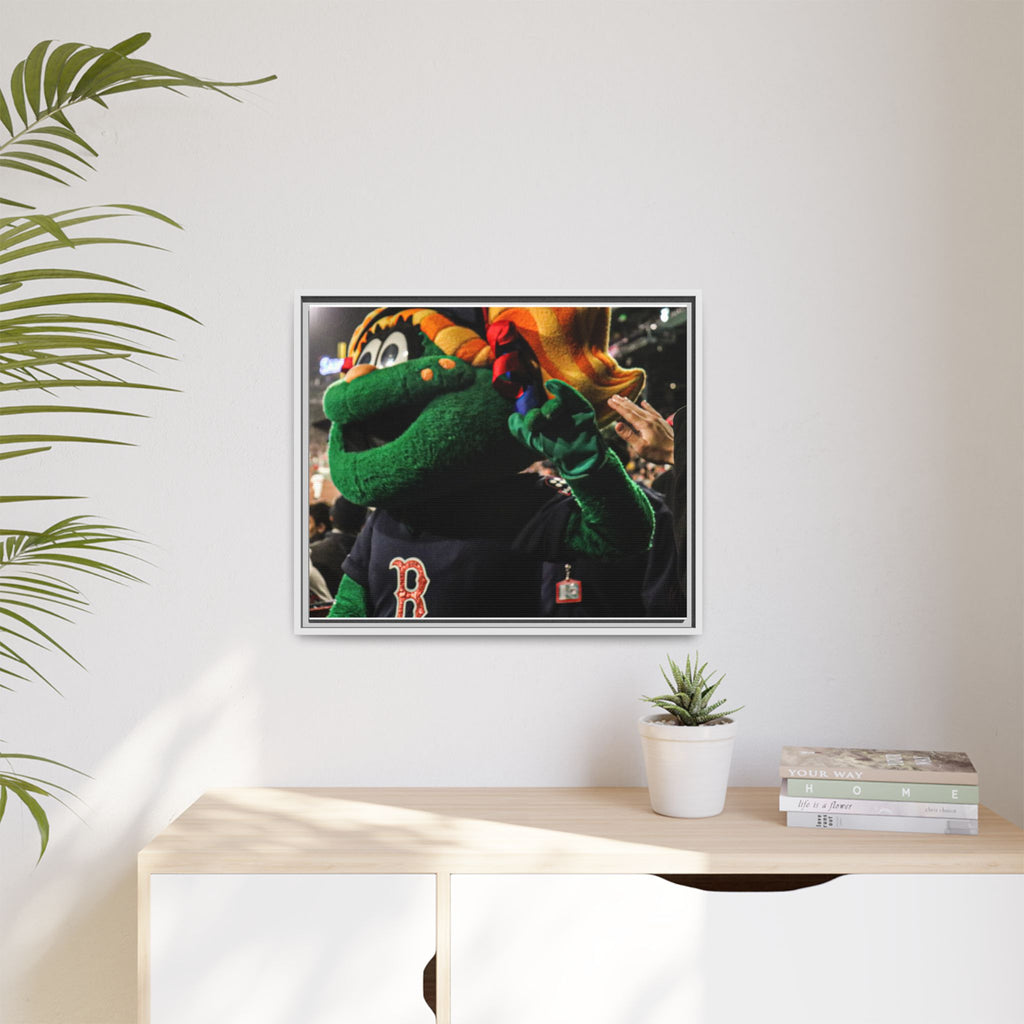 Tessie Boston Mascot Framed Matte Canvas Wall Art