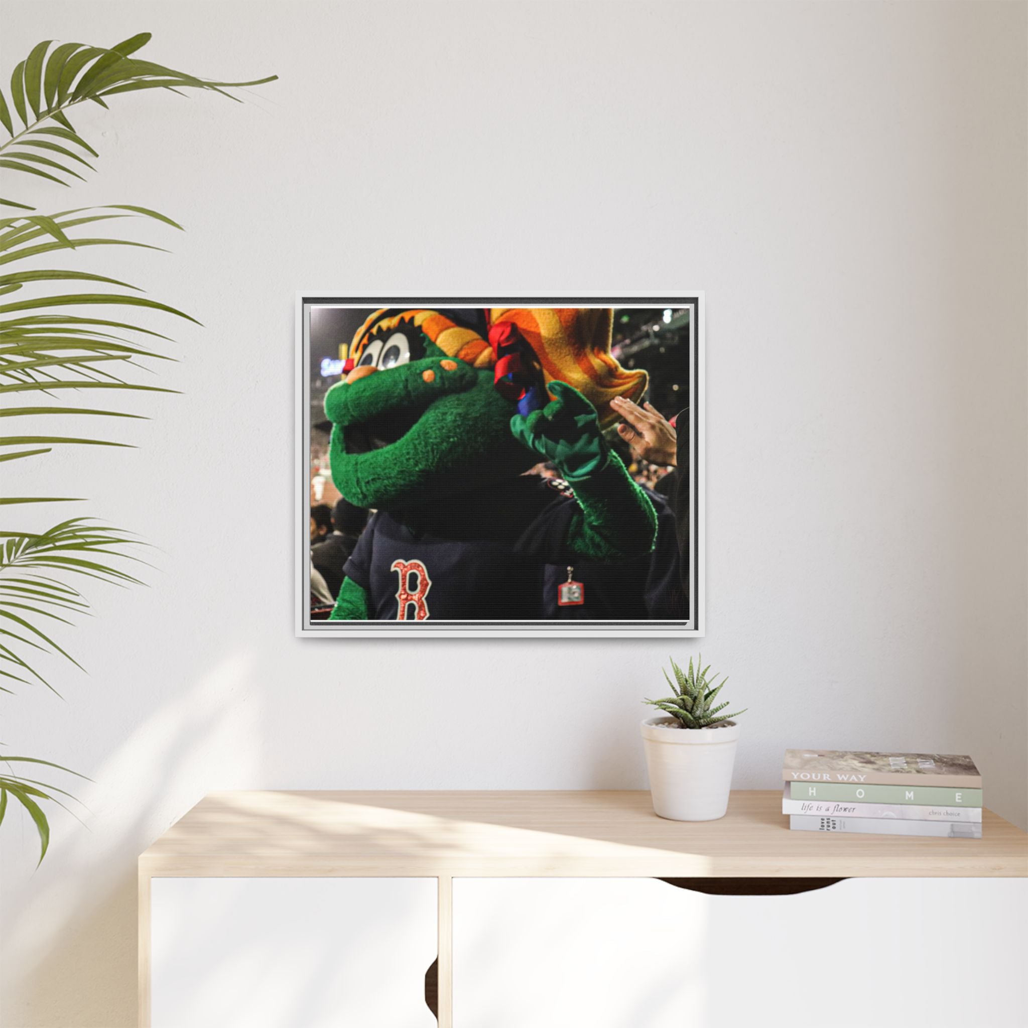 Tessie Boston Mascot Framed Matte Canvas Wall Art