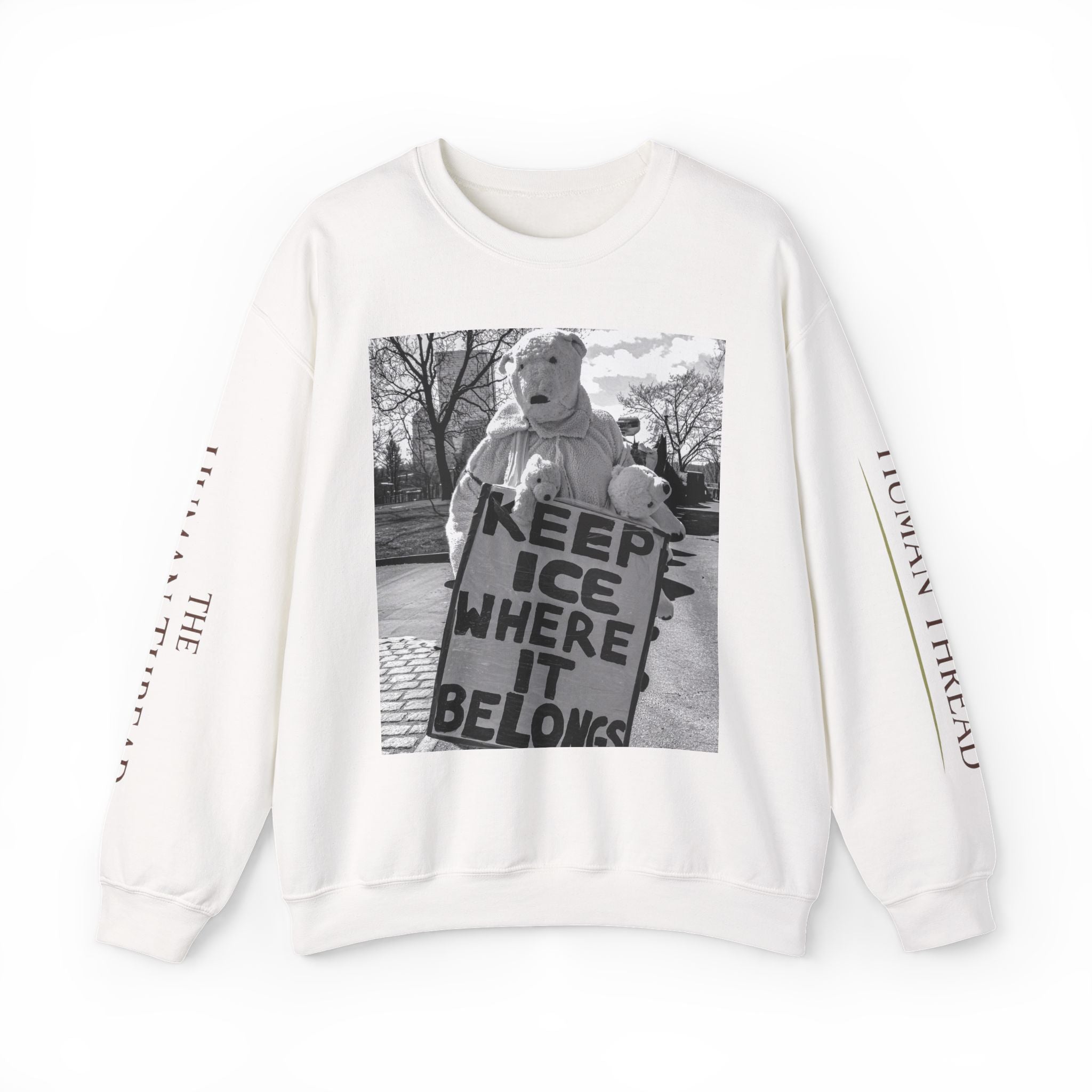Keep ICE Where It Belongs — Humanitarian Crewneck