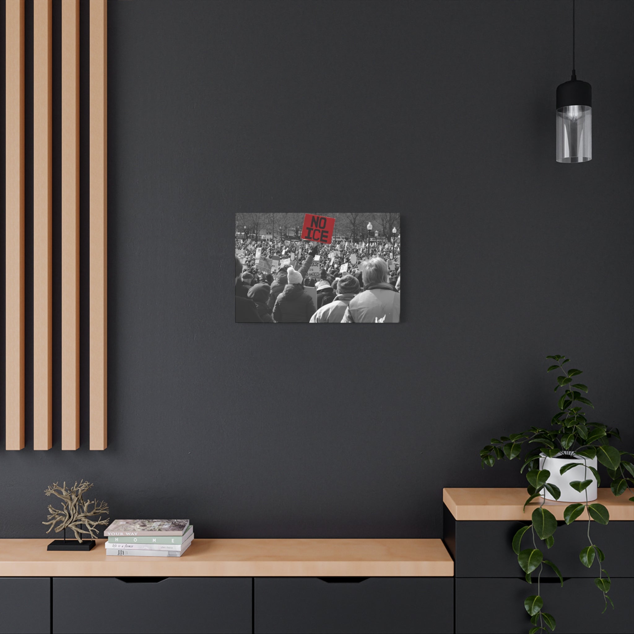 NO ICE in the Crowd — Documentary Matte Canvas