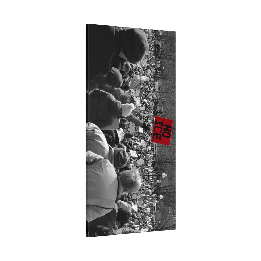 NO ICE Rising Above the Crowd — Matte Humanitarian Canvas
