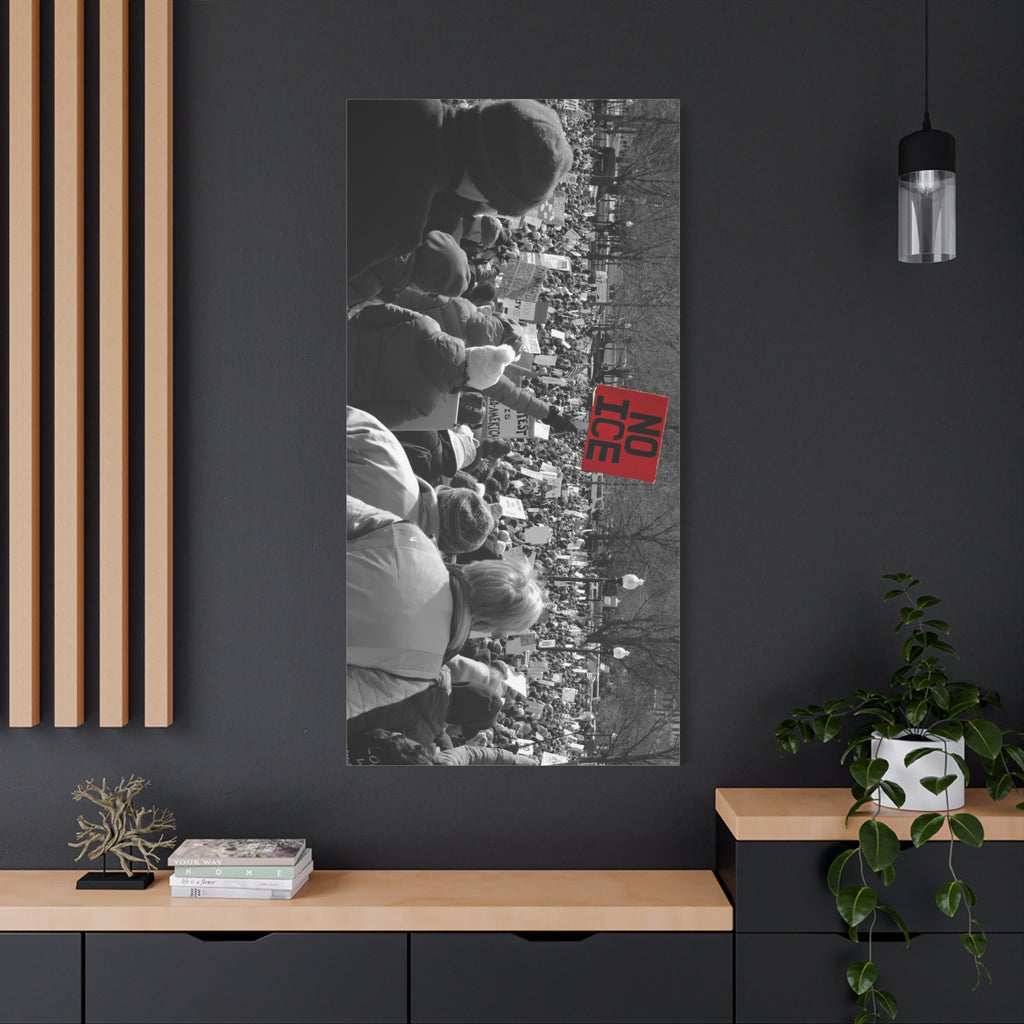 NO ICE Rising Above the Crowd — Matte Humanitarian Canvas