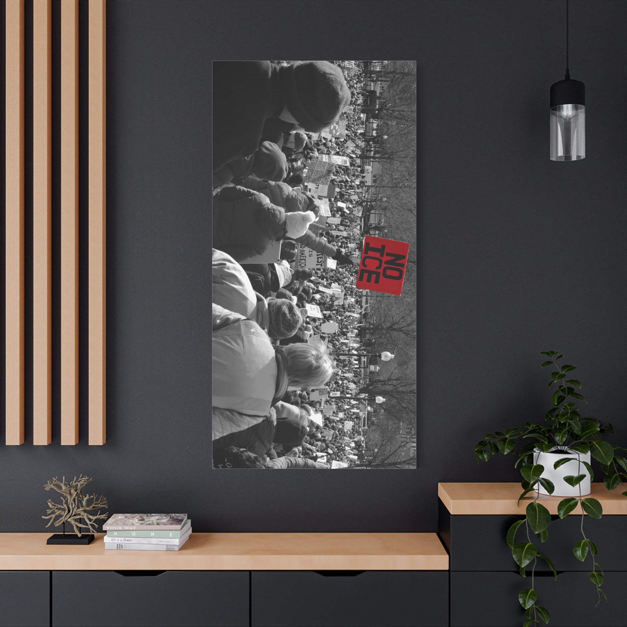 NO ICE Rising Above the Crowd — Matte Humanitarian Canvas