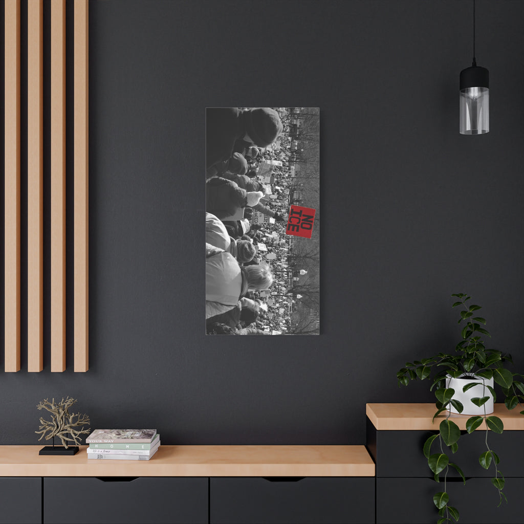 NO ICE Rising Above the Crowd — Matte Humanitarian Canvas
