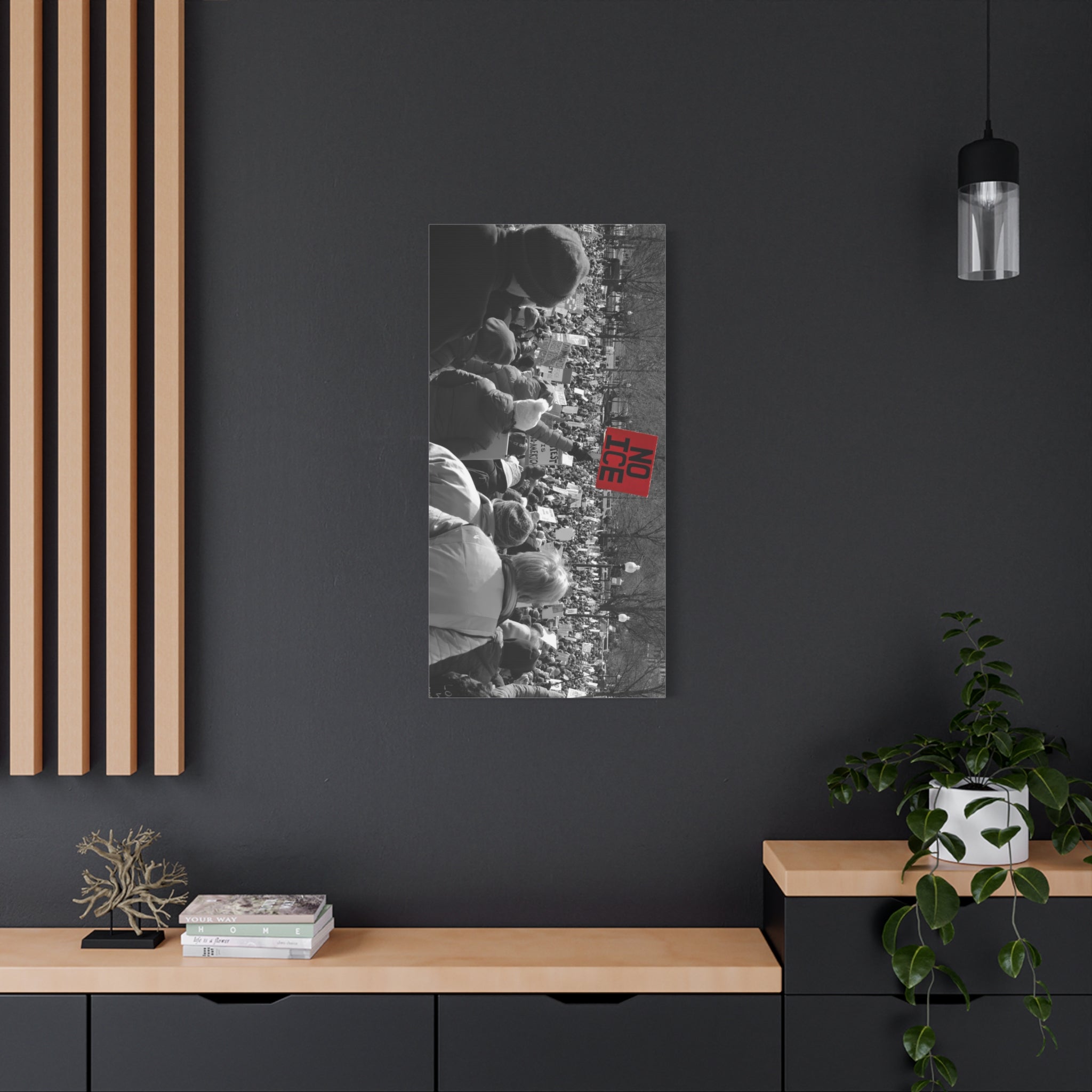 NO ICE Rising Above the Crowd — Matte Humanitarian Canvas