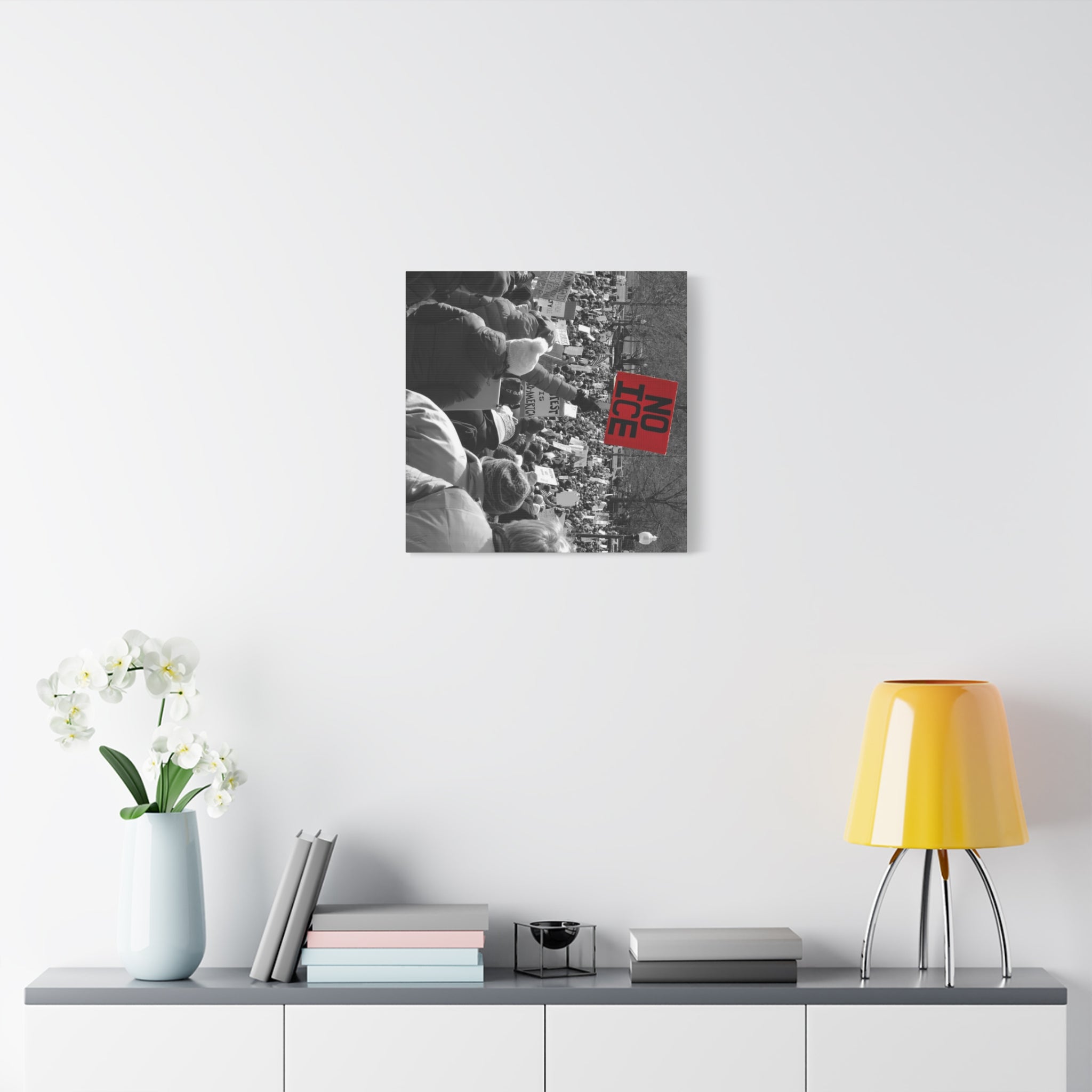 NO ICE Rising Above the Crowd — Matte Humanitarian Canvas