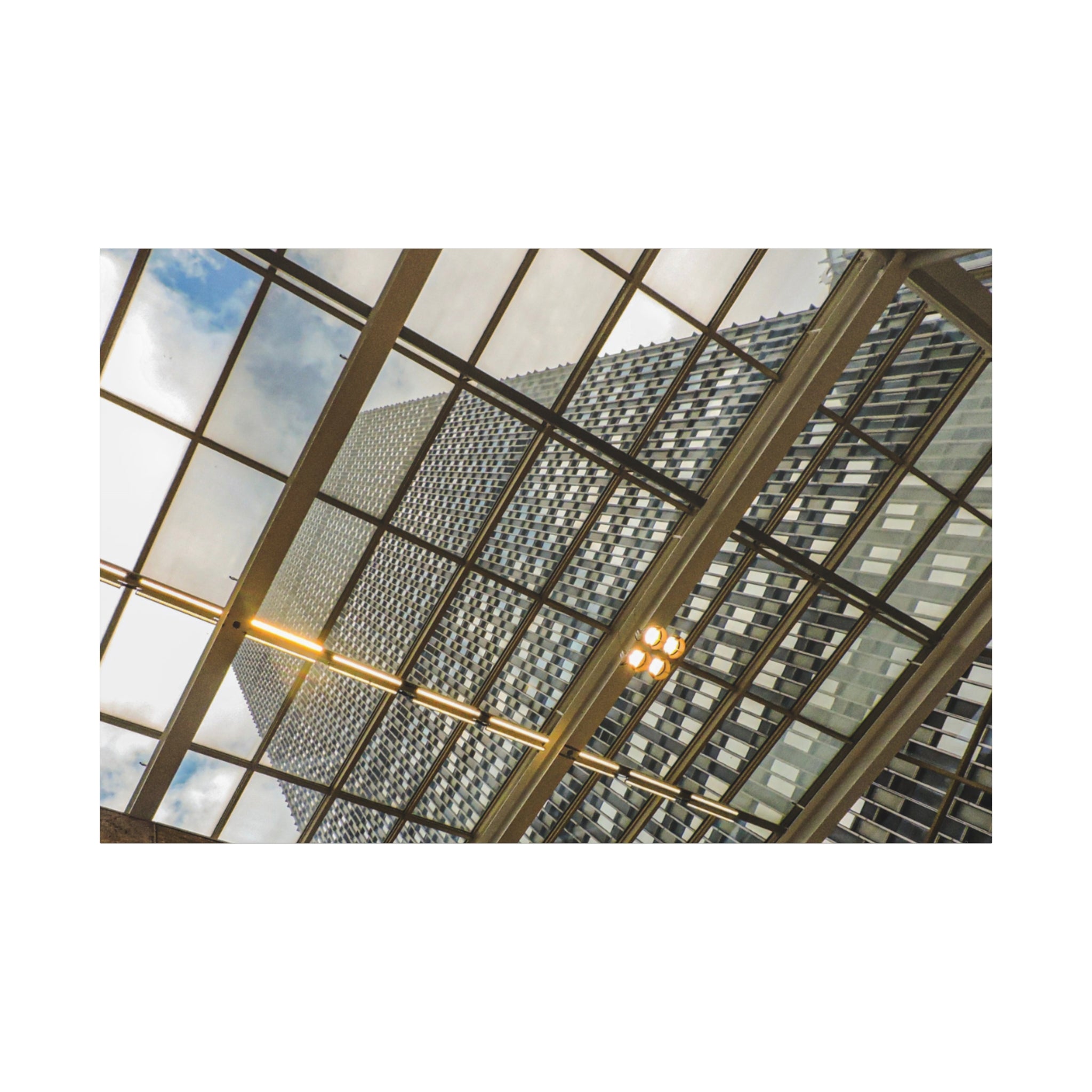 Modern Architecture Canvas Print | Glass Atrium & Skyscraper Wall Art | A‑G Originals