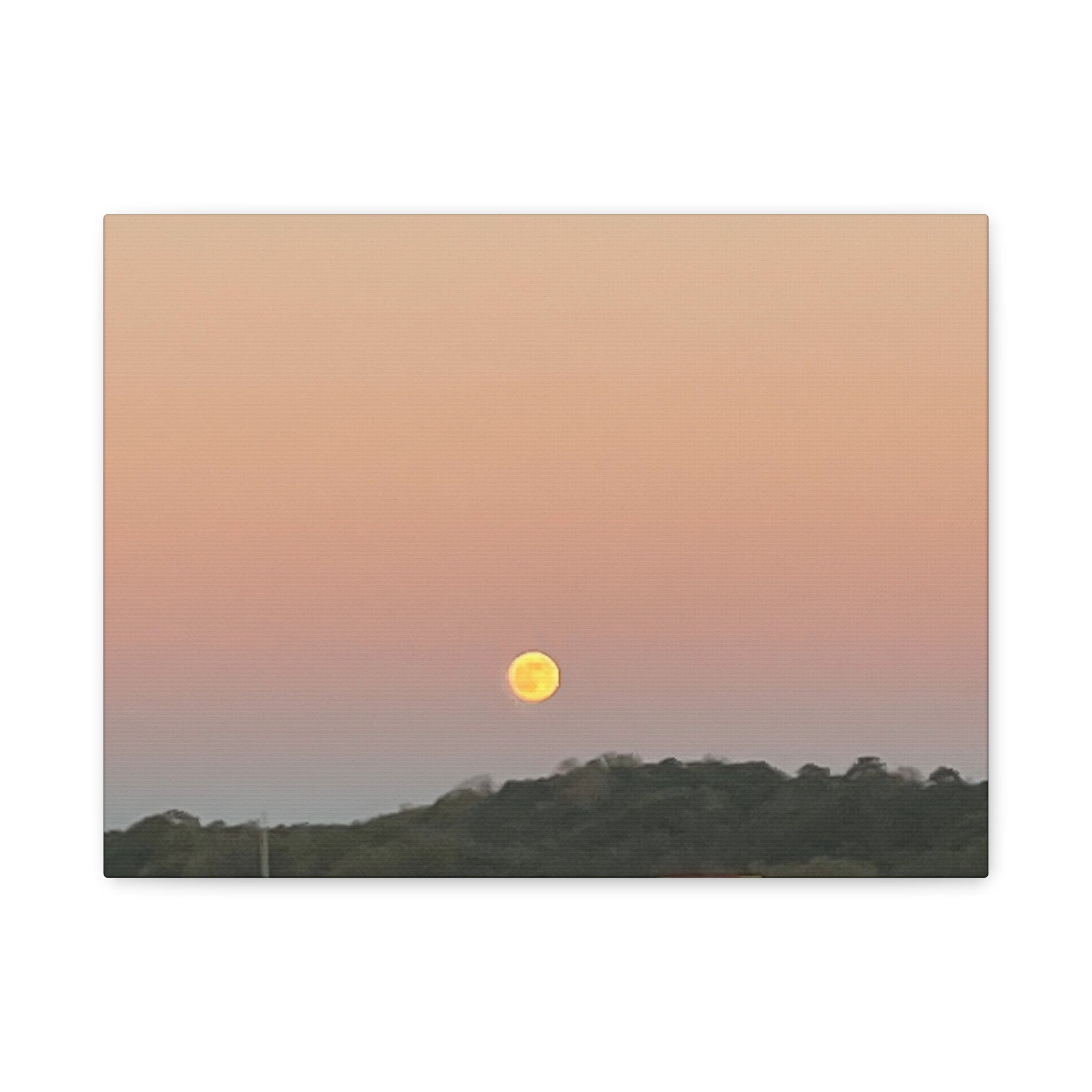 Moonrise Sunset Canvas Print | Pastel Sky Landscape Wall Art | A‑G Originals Photography