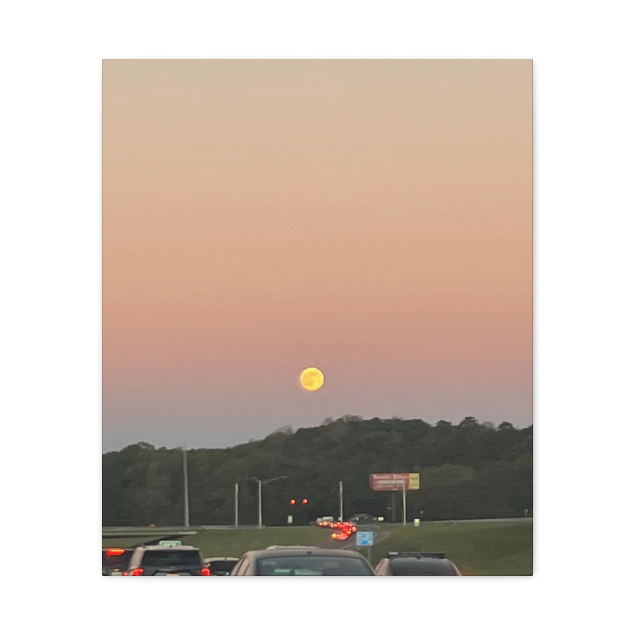 Moonrise Sunset Canvas Print | Pastel Sky Landscape Wall Art | A‑G Originals Photography