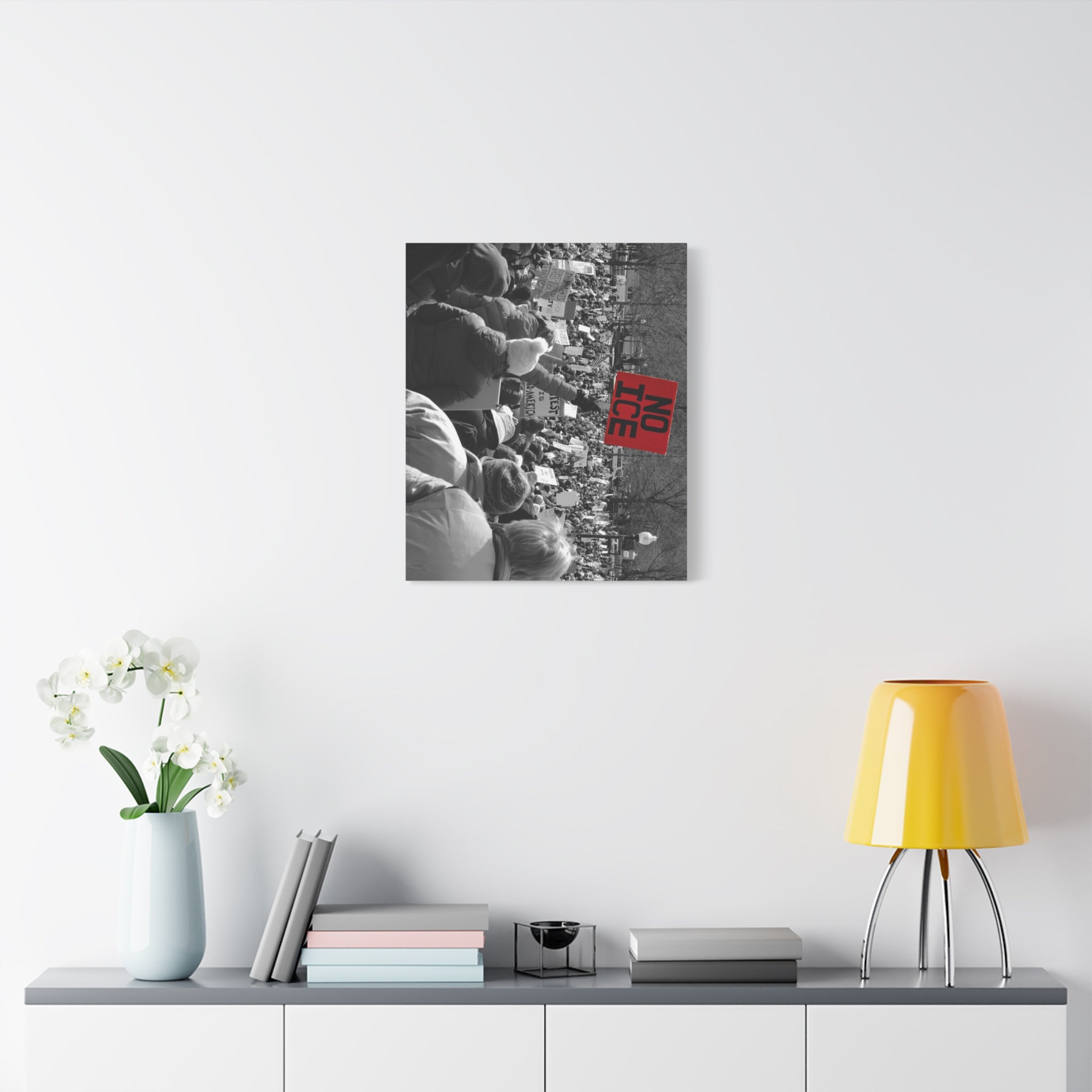 NO ICE Rising Above the Crowd — Matte Humanitarian Canvas