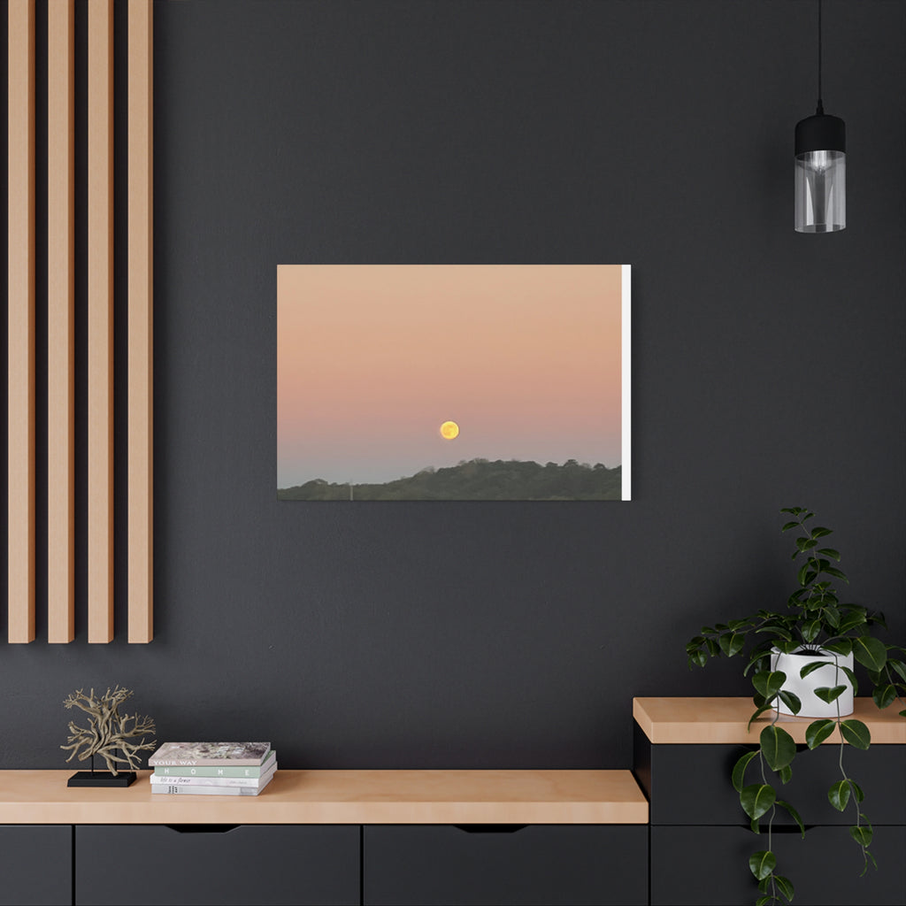 Moonrise Sunset Canvas Print — Pastel Sky Landscape Wall Art