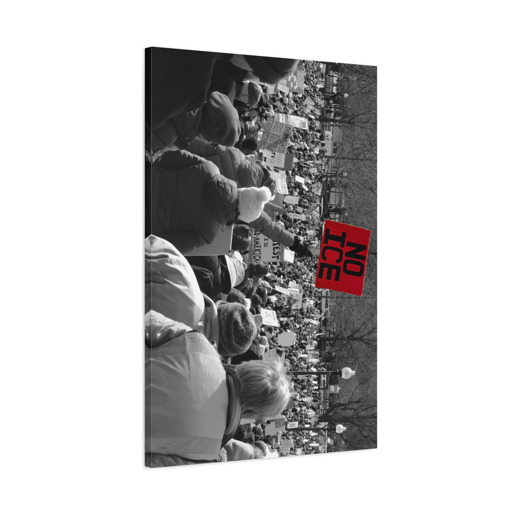 NO ICE Rising Above the Crowd — Matte Humanitarian Canvas