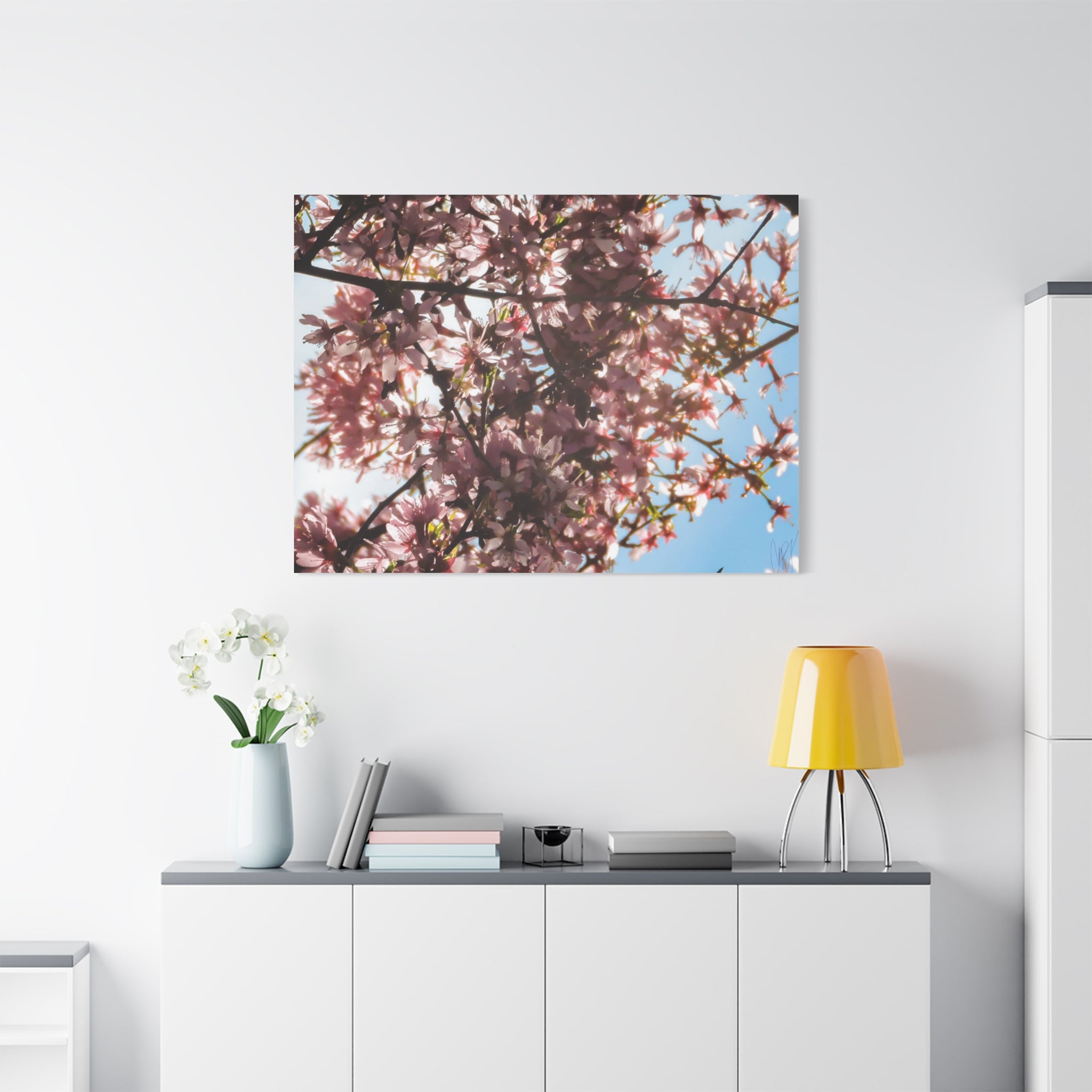 Blossoming Cherry Branches Matte Canvas Print — Spring Floral Wall Art, Stretched 1.25"