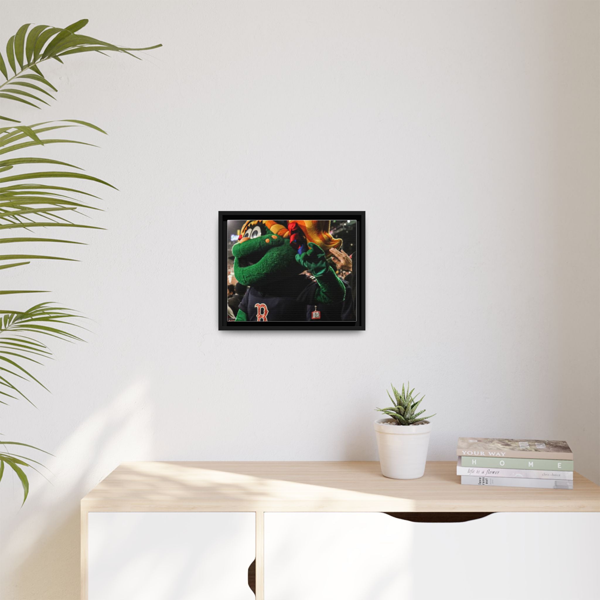 Tessie Boston Mascot Framed Matte Canvas Wall Art