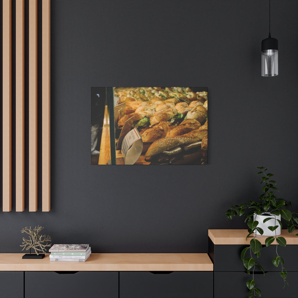 Bakery Sandwiches Matte Canvas Print — Gourmet Market Wall Art