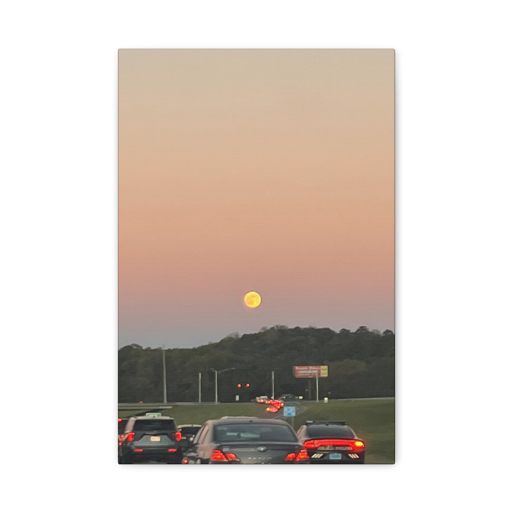Moonrise Sunset Canvas Print | Pastel Sky Landscape Wall Art | A‑G Originals Photography