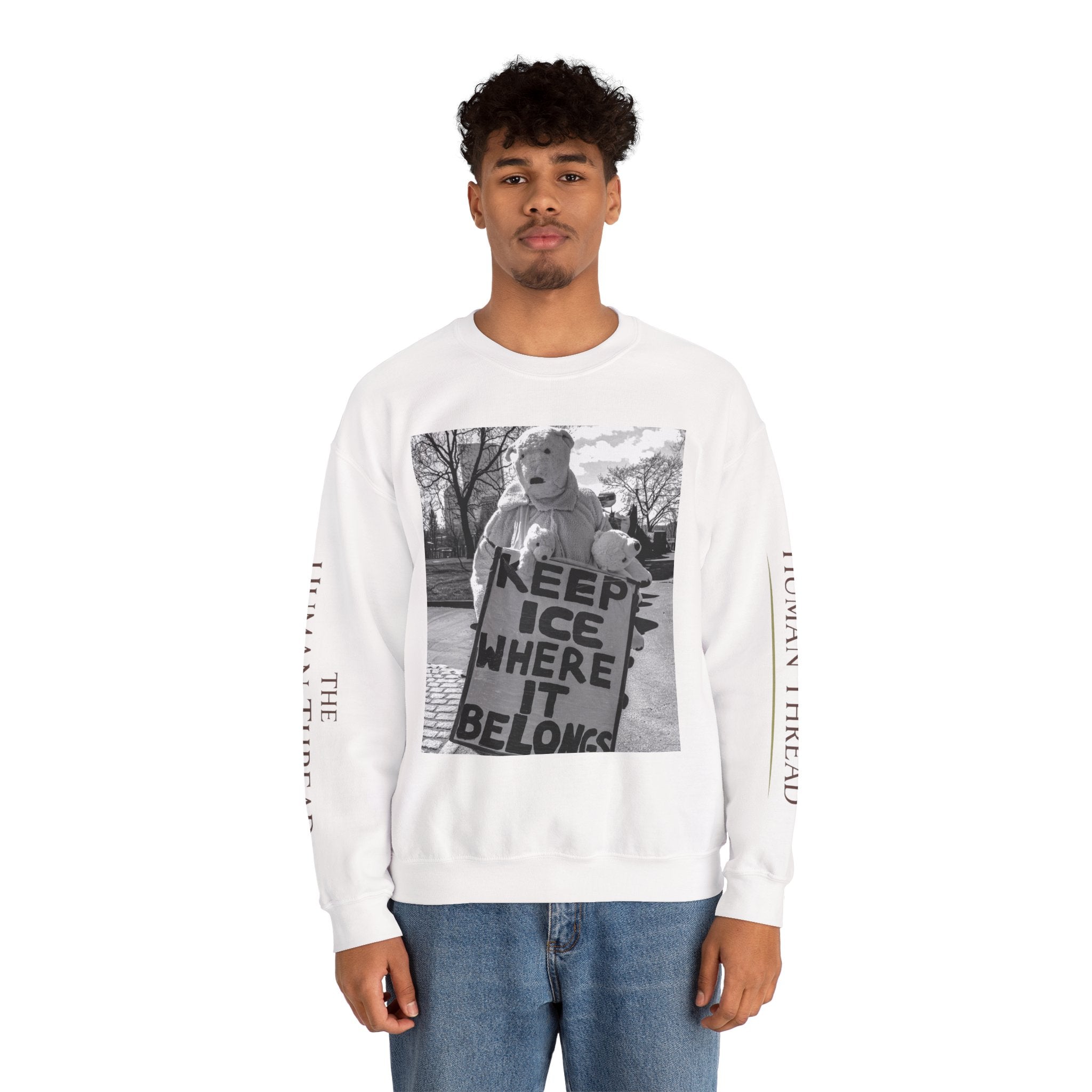Keep ICE Where It Belongs — Humanitarian Crewneck