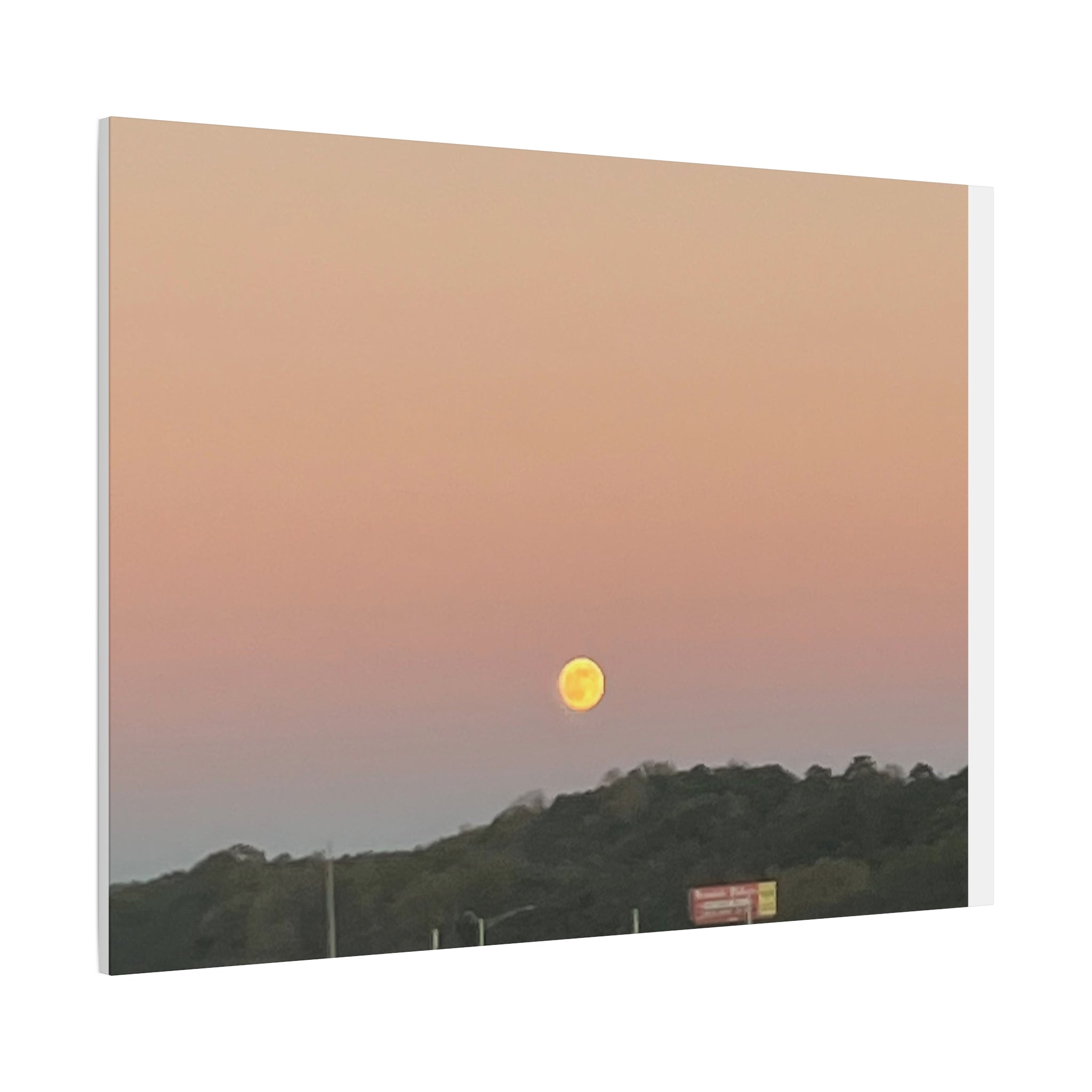 Moonrise Sunset Canvas Print — Pastel Sky Landscape Wall Art