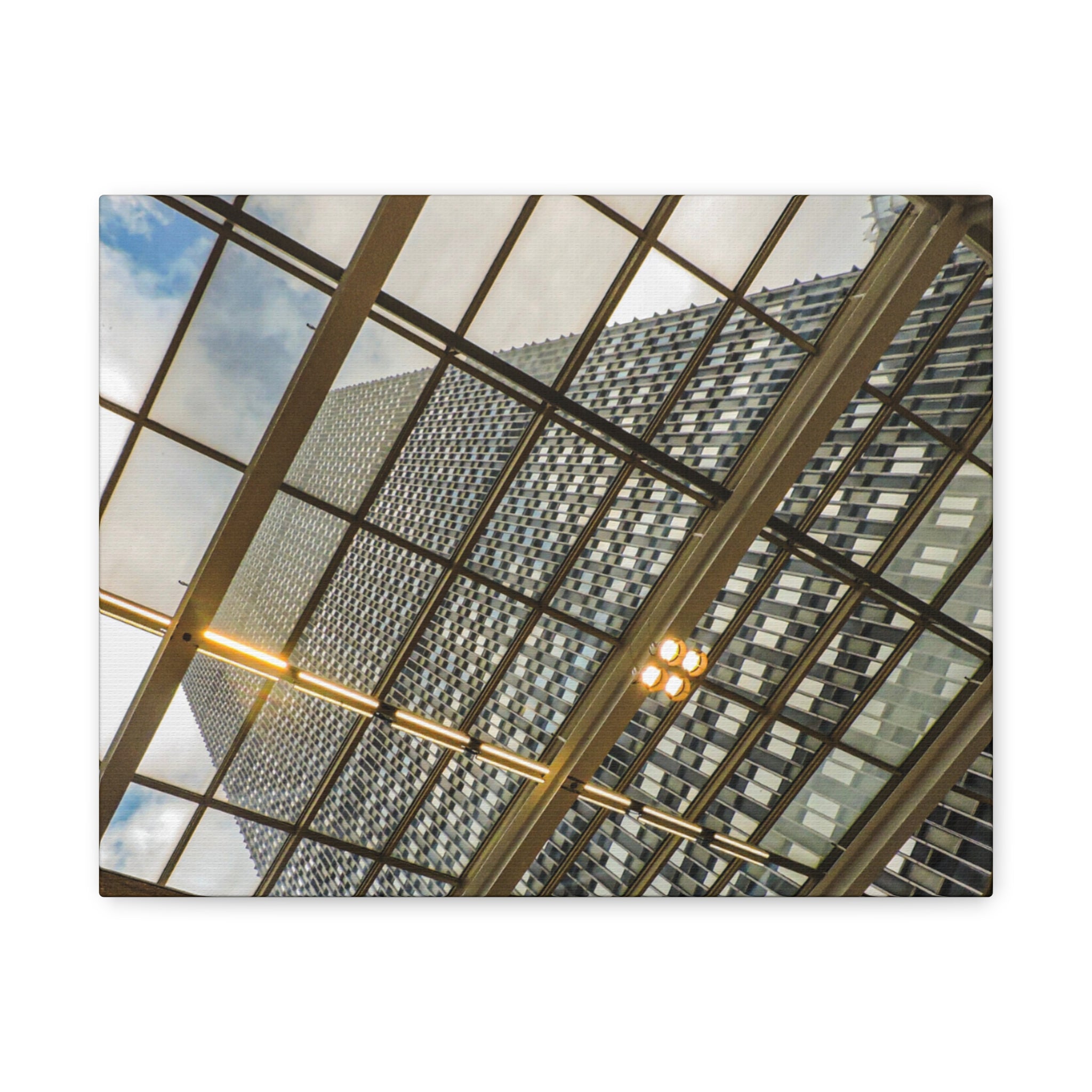Modern Architecture Canvas Print | Glass Atrium & Skyscraper Wall Art | A‑G Originals