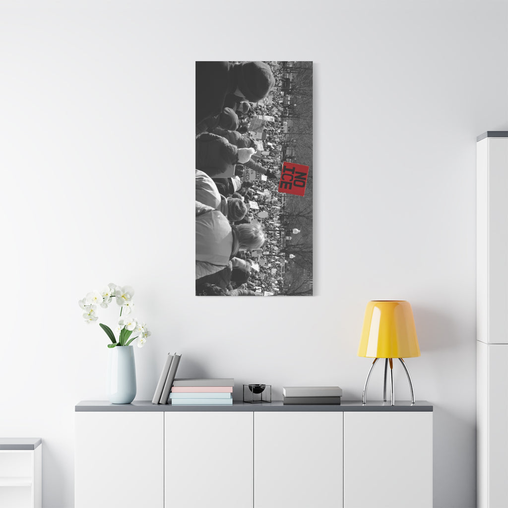 NO ICE Rising Above the Crowd — Matte Humanitarian Canvas