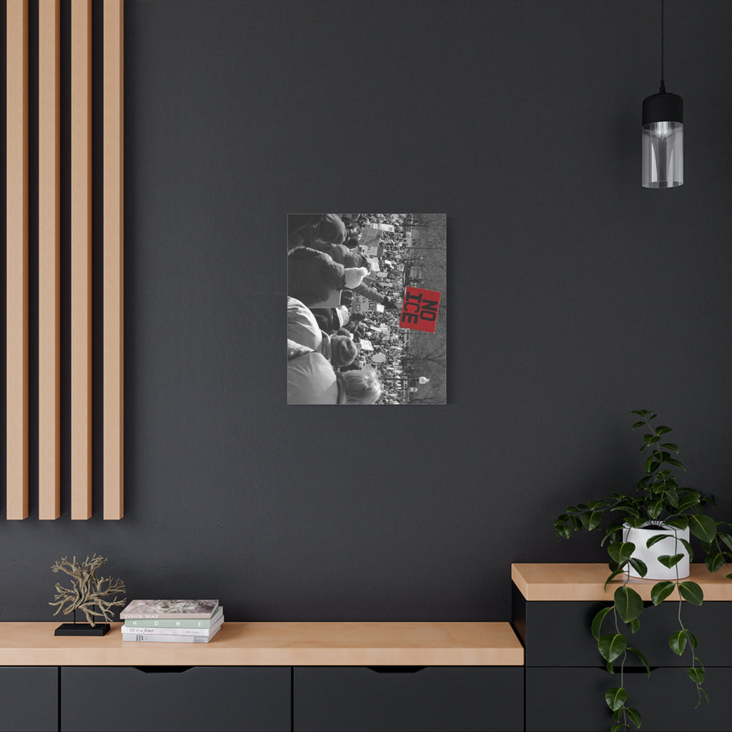 NO ICE Rising Above the Crowd — Matte Humanitarian Canvas