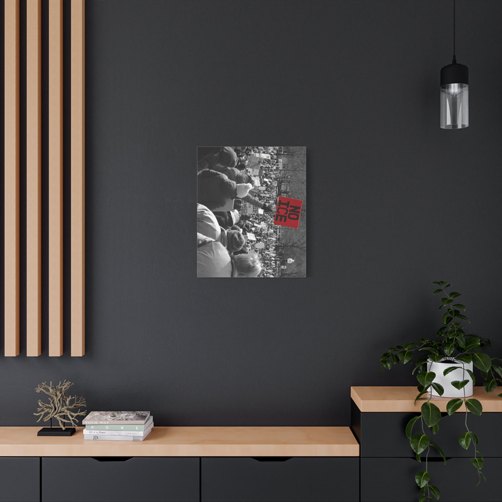 NO ICE Rising Above the Crowd — Matte Humanitarian Canvas