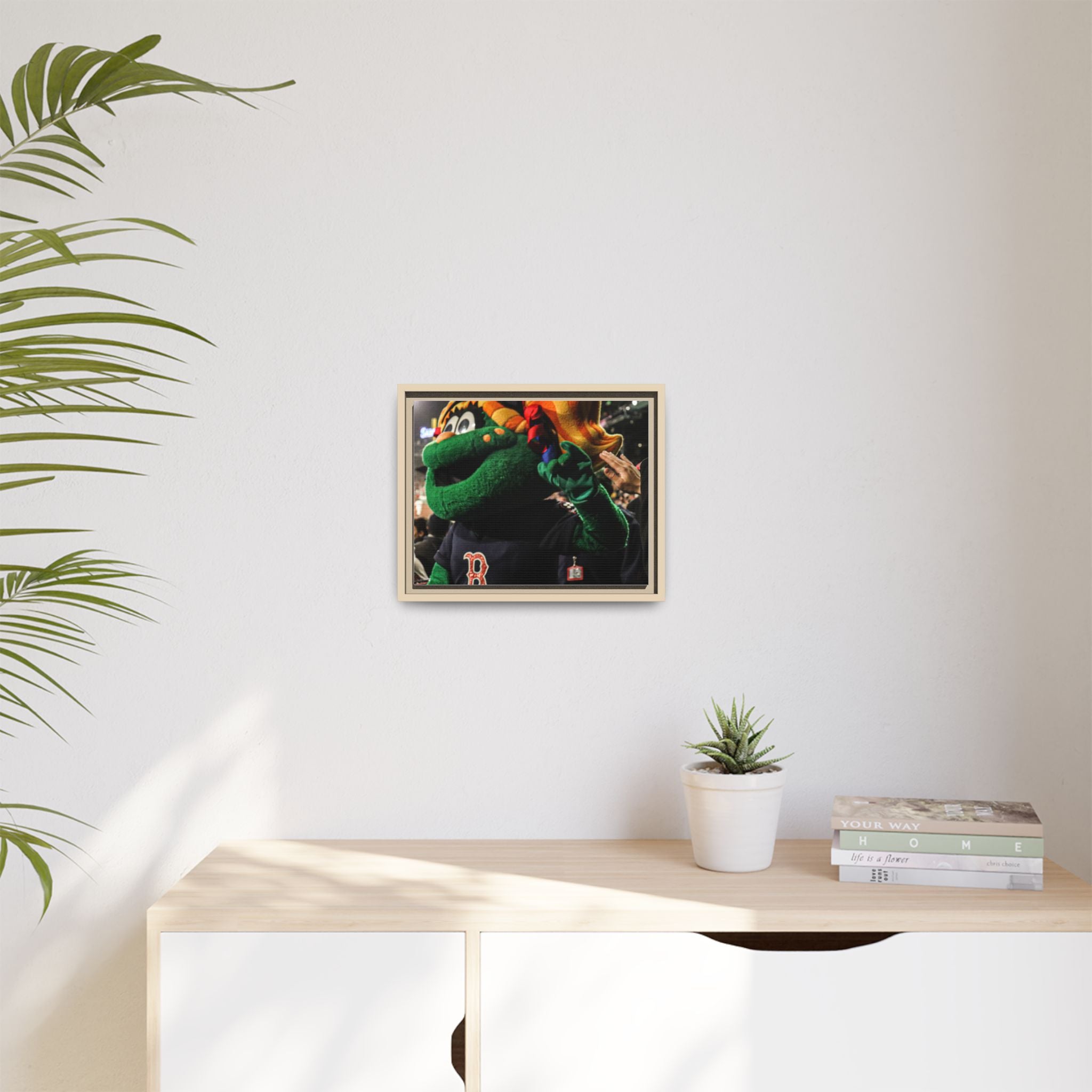Tessie Boston Mascot Framed Matte Canvas Wall Art