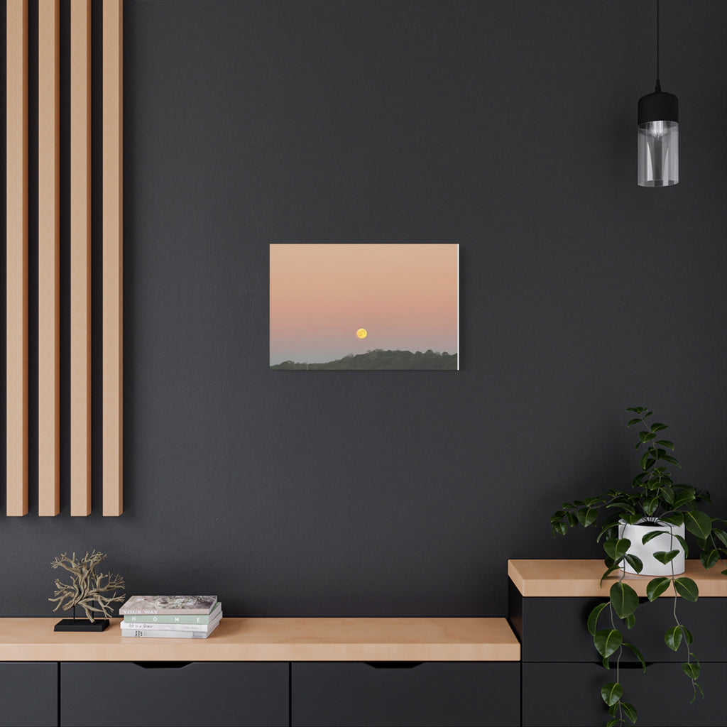 Moonrise Sunset Canvas Print — Pastel Sky Landscape Wall Art
