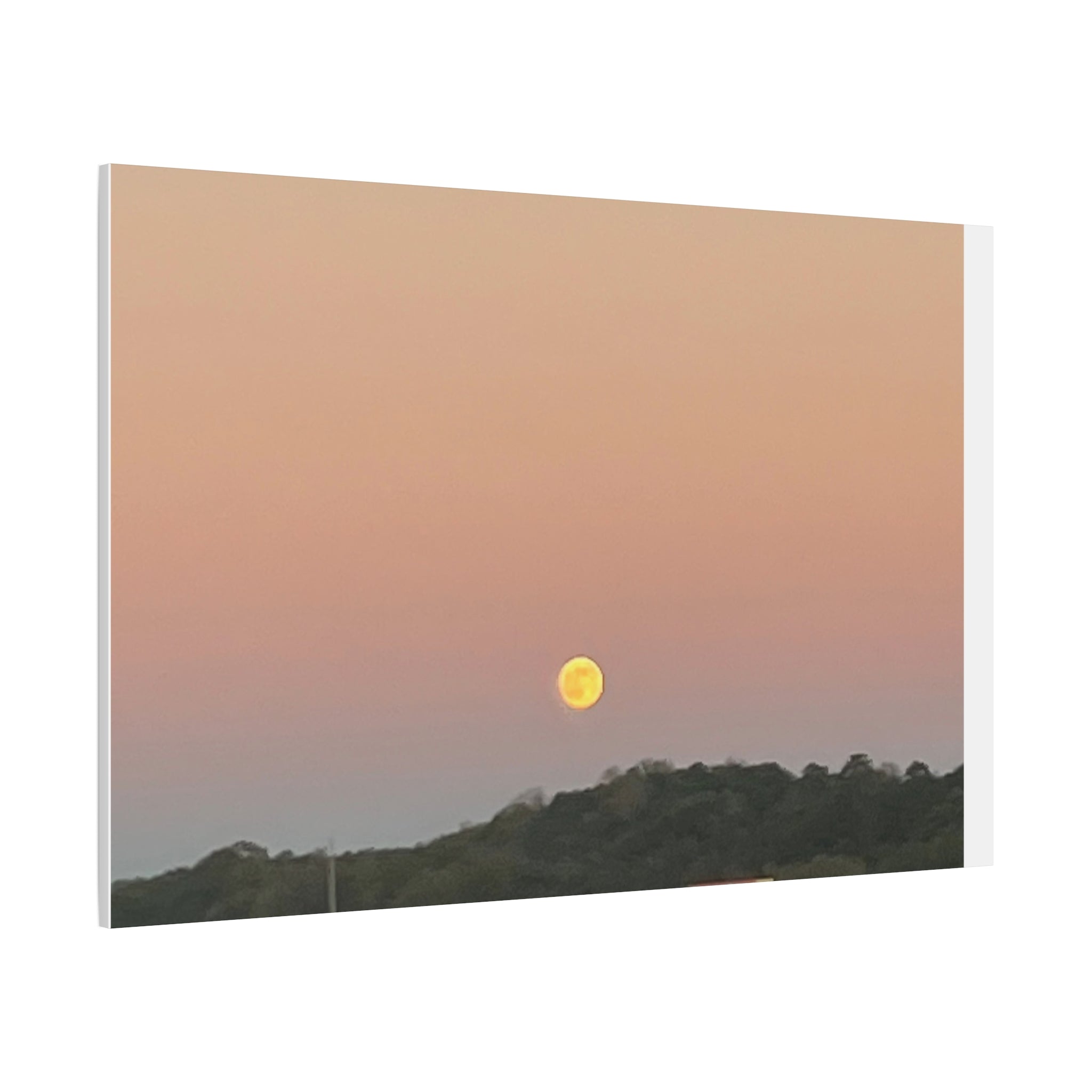 Moonrise Sunset Canvas Print — Pastel Sky Landscape Wall Art