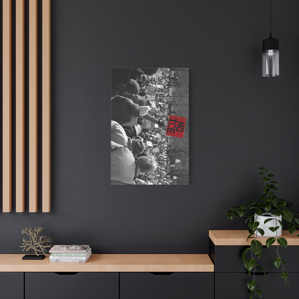 NO ICE Rising Above the Crowd — Matte Humanitarian Canvas