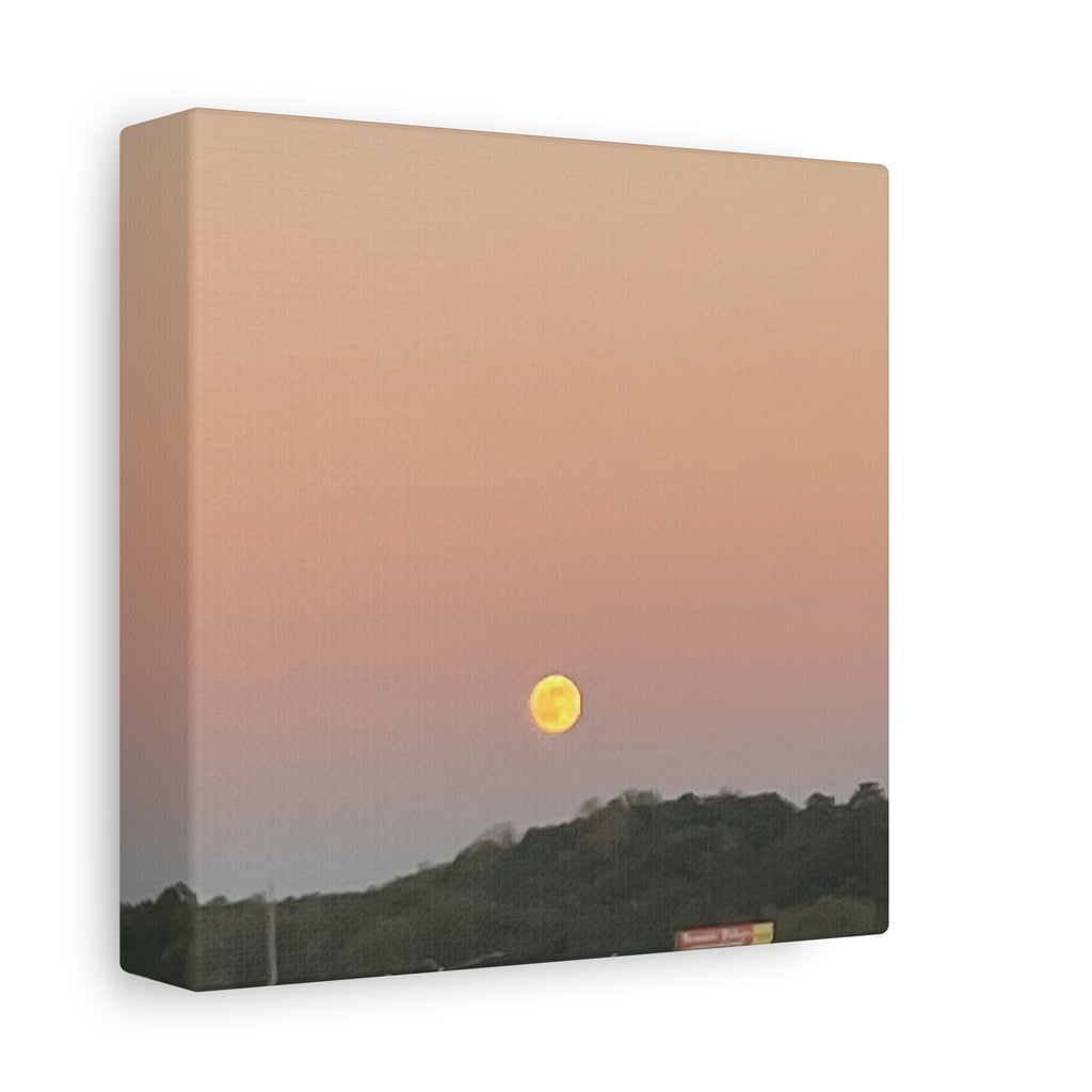 Moonrise Sunset Canvas Print — Pastel Sky Landscape Wall Art