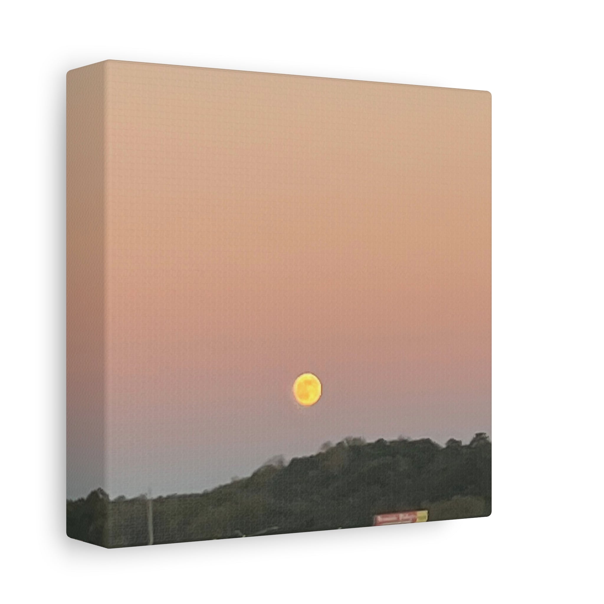 Moonrise Sunset Canvas Print — Pastel Sky Landscape Wall Art
