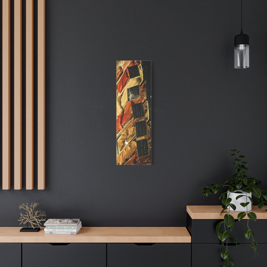 Seafood Market Canvas Art — Vertical Stretched Wall Fish Print