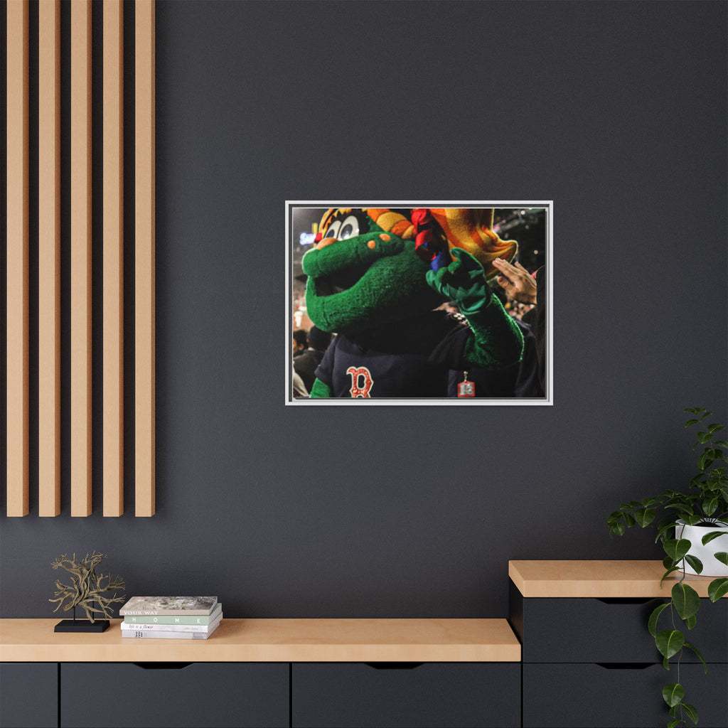 Tessie Boston Mascot Framed Matte Canvas Wall Art