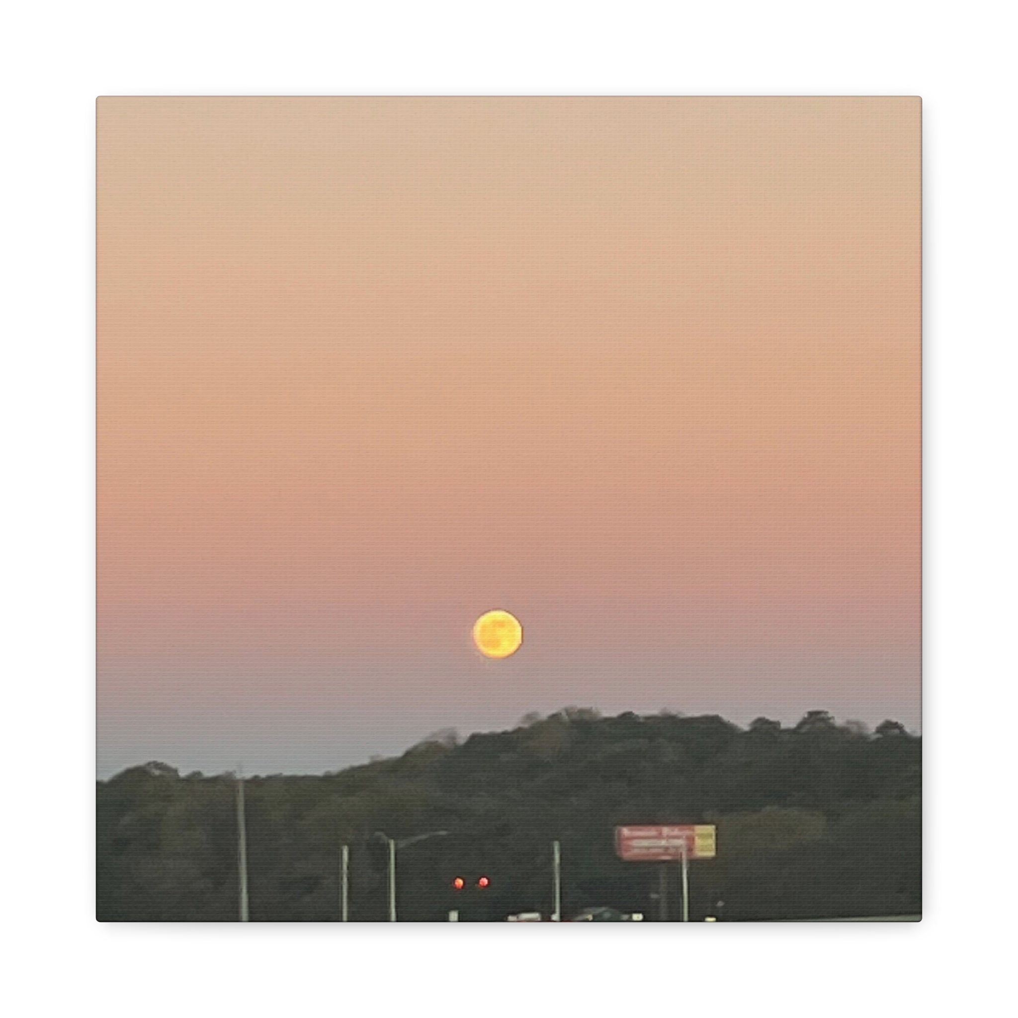 Moonrise Sunset Canvas Print | Pastel Sky Landscape Wall Art | A‑G Originals Photography