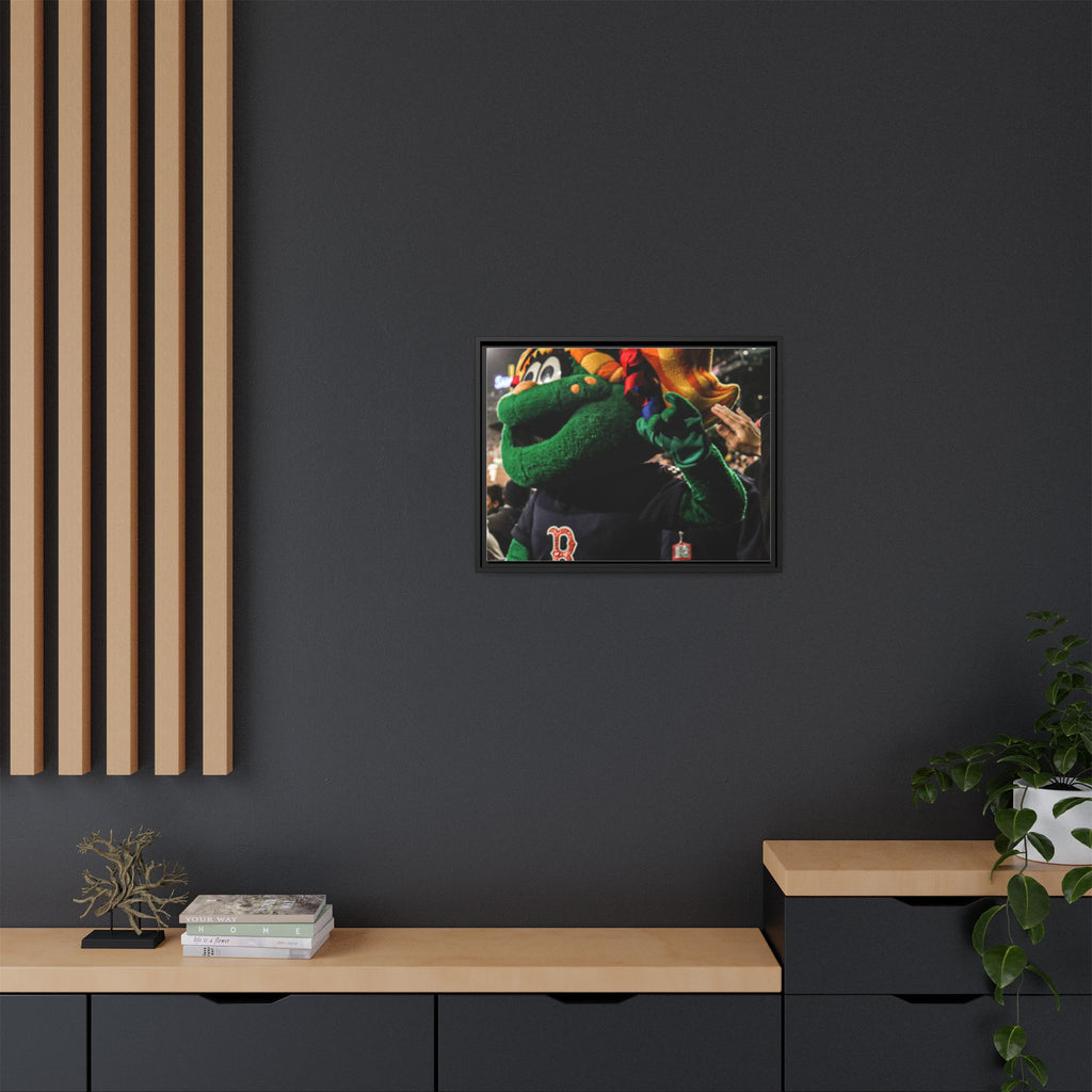 Tessie Boston Mascot Framed Matte Canvas Wall Art