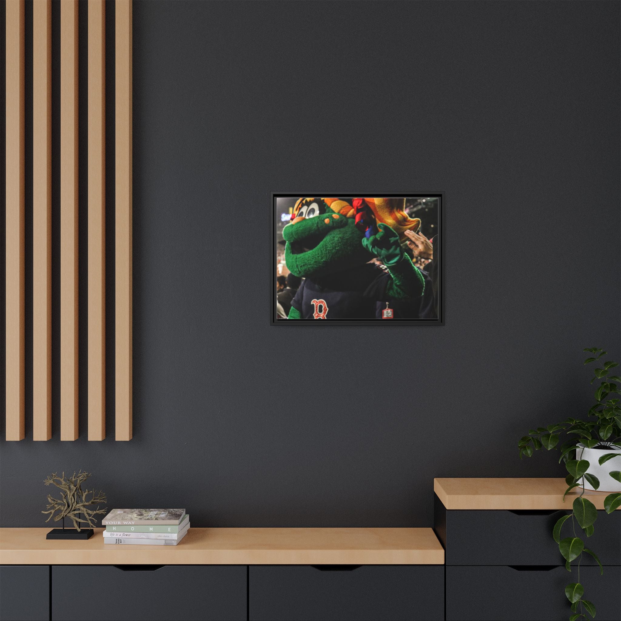 Tessie Boston Mascot Framed Matte Canvas Wall Art